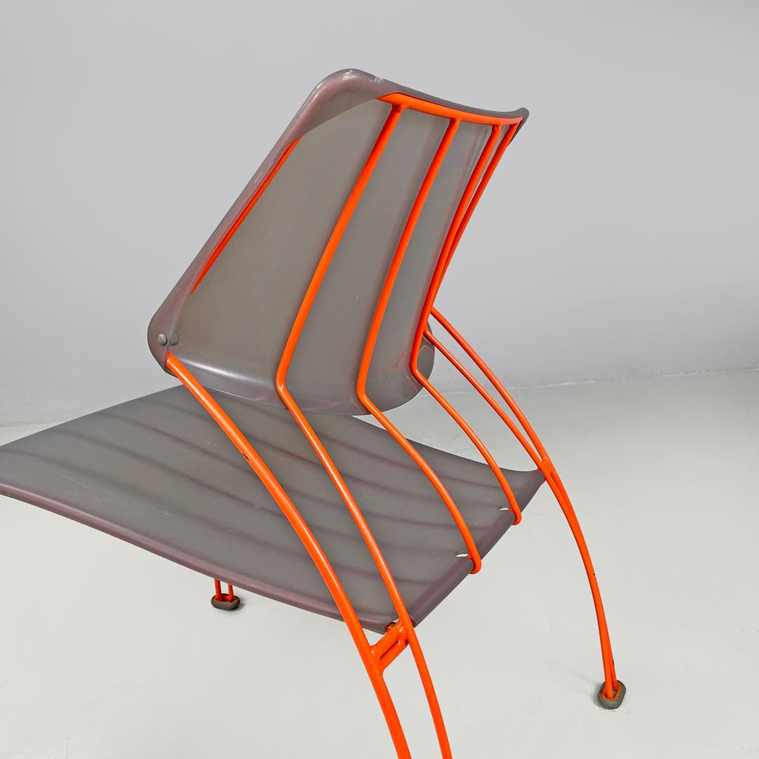 Swedish postmodern orange metal armchair Hasslo by Monika Mulder for Ikea, 1990s For Sale 4