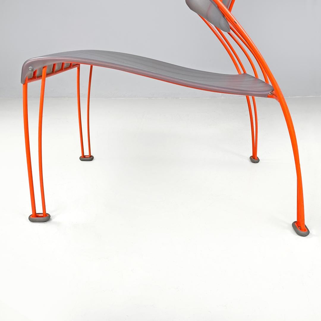 Swedish postmodern orange metal armchair Hasslo by Monika Mulder for Ikea, 1990s For Sale 8