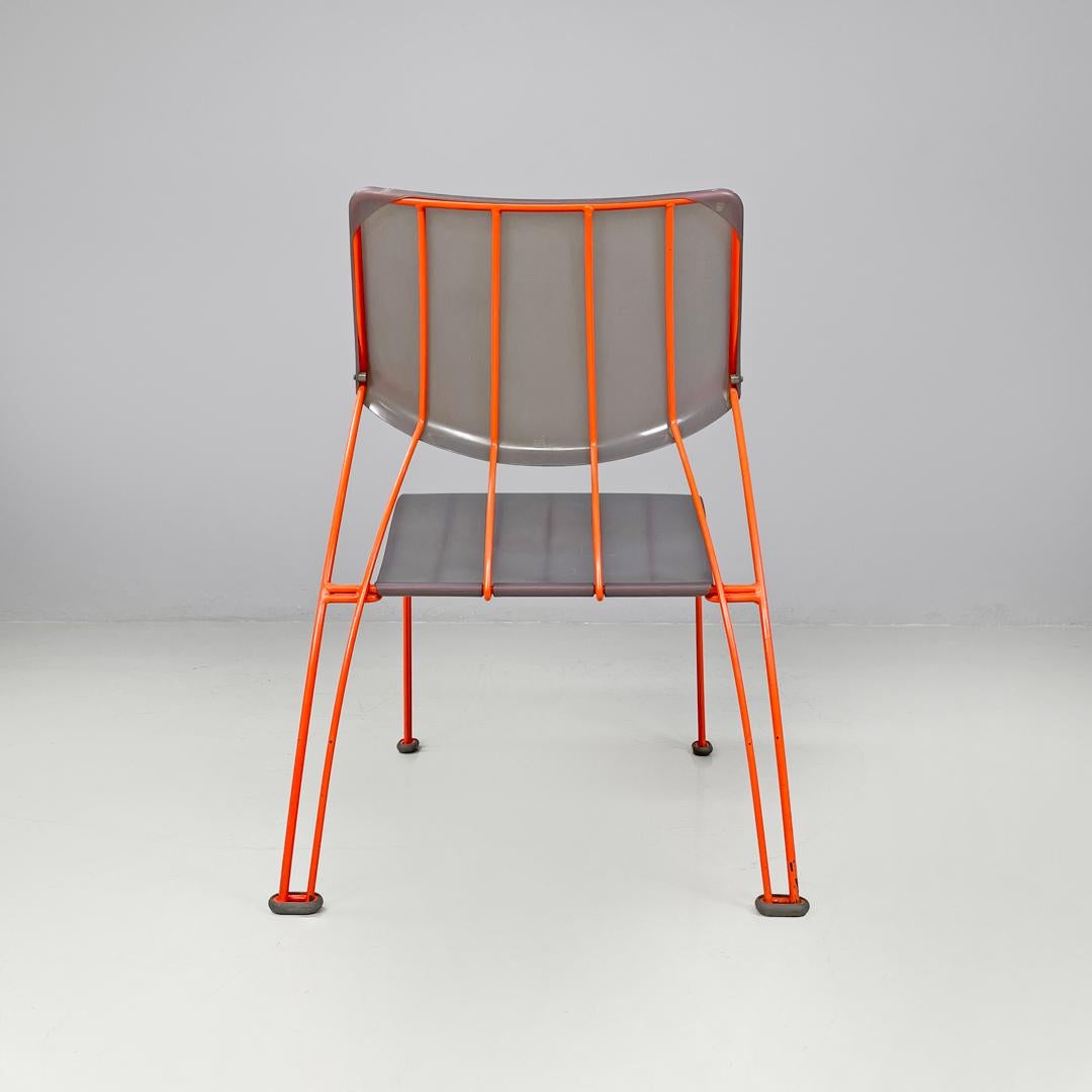 Late 20th Century Swedish postmodern orange metal armchair Hasslo by Monika Mulder for Ikea, 1990s For Sale