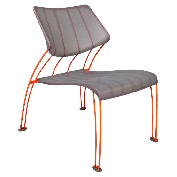 Swedish postmodern orange metal armchair Hasslo by Monika Mulder for Ikea, 1990s