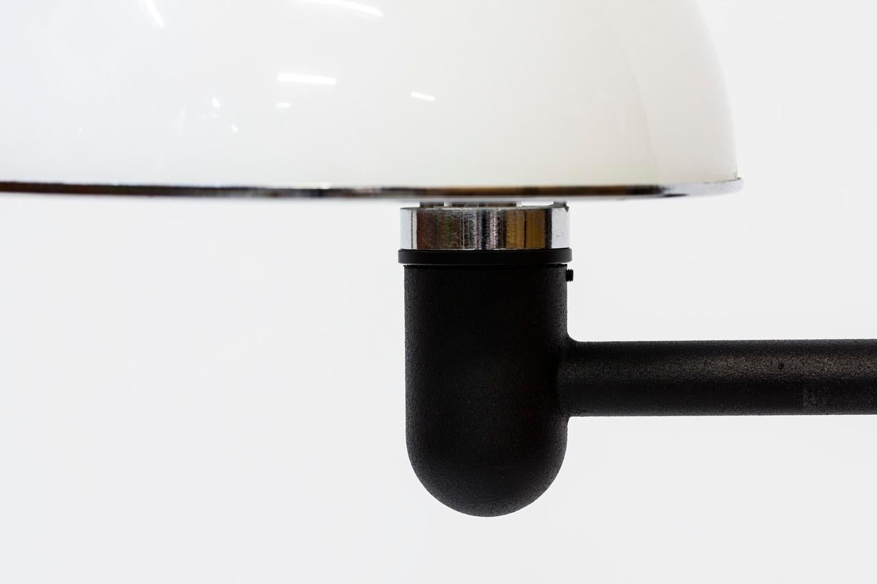 Swedish Postmodern Table Lamp in Opaline Glass and Steel In Good Condition In Stockholm, SE