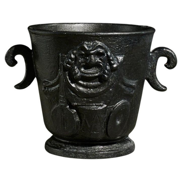 Swedish Pot in Cast Iron with Volute-Shaped Handles For Sale