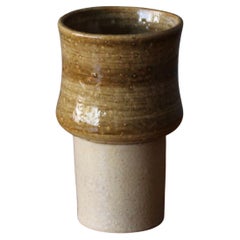 Swedish Potter, Vase, Semi Glazed Stoneware, Höganäs, Sweden, 1950s