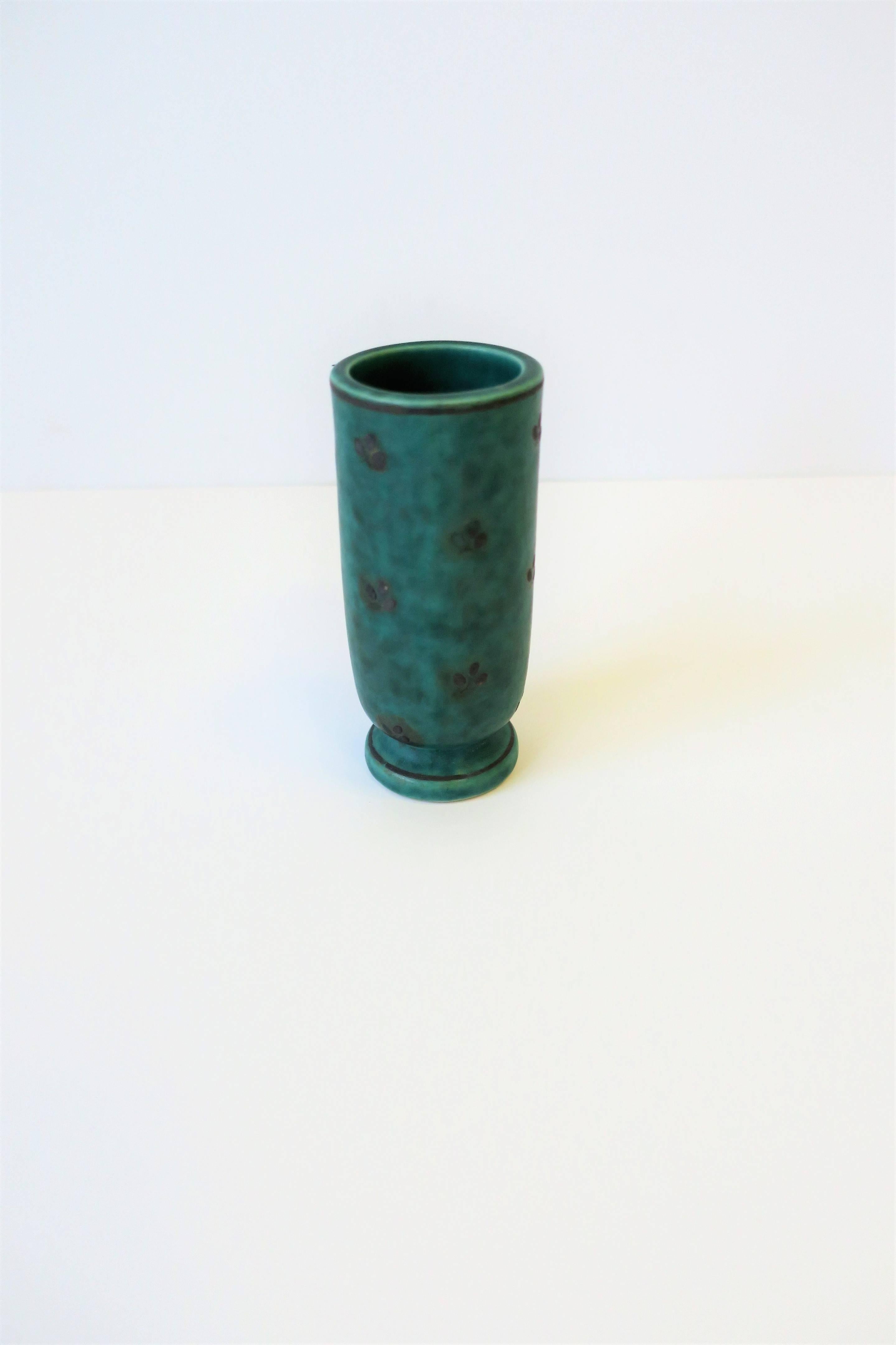 Appliqué Swedish Pottery Vase