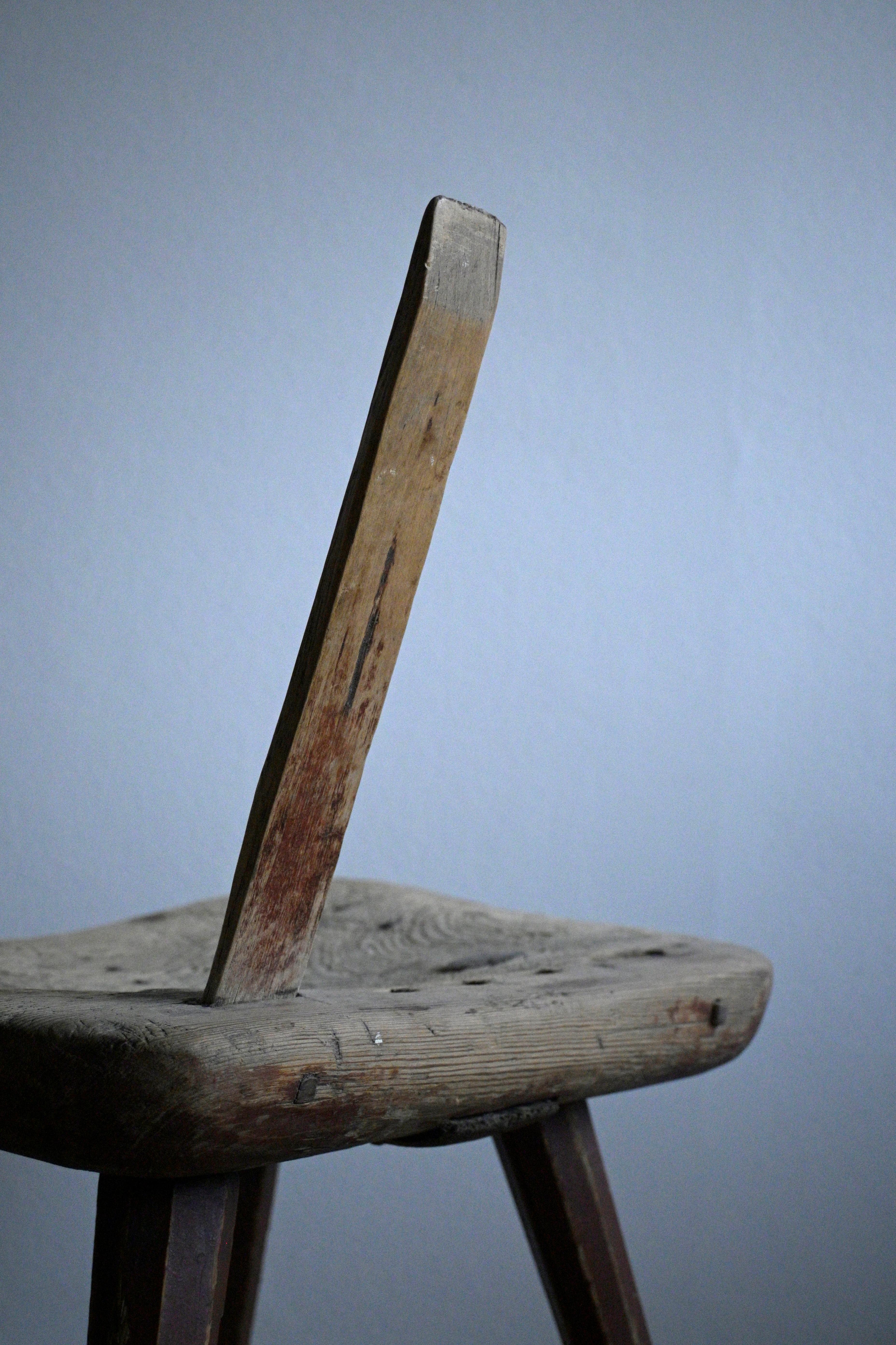 19th Century Swedish Primitive Folkart Chair/Stool from Gräsmyran, Edsbyn cirka 1830s For Sale