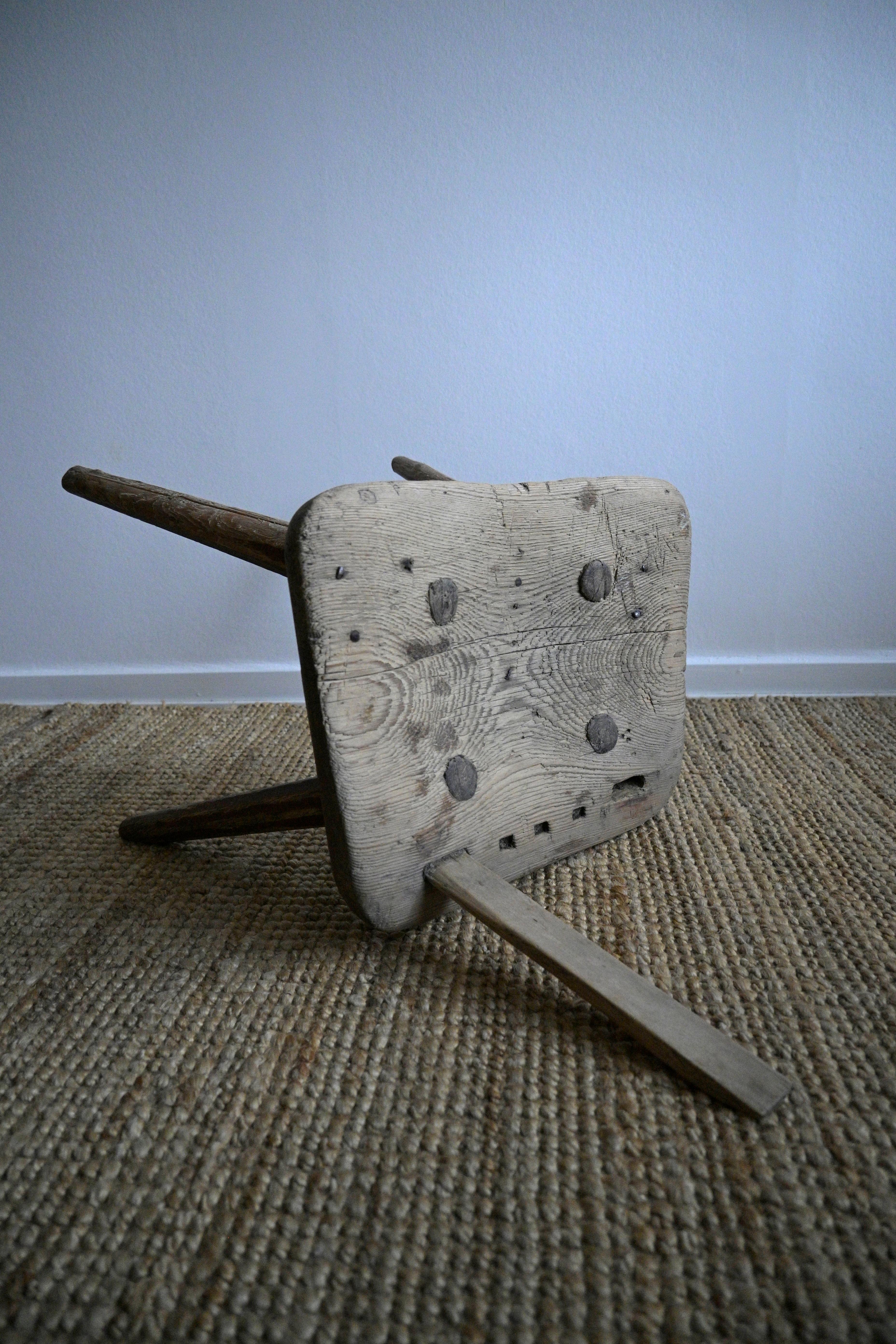 Swedish Primitive Folkart Chair/Stool from Gräsmyran, Edsbyn cirka 1830s For Sale 2
