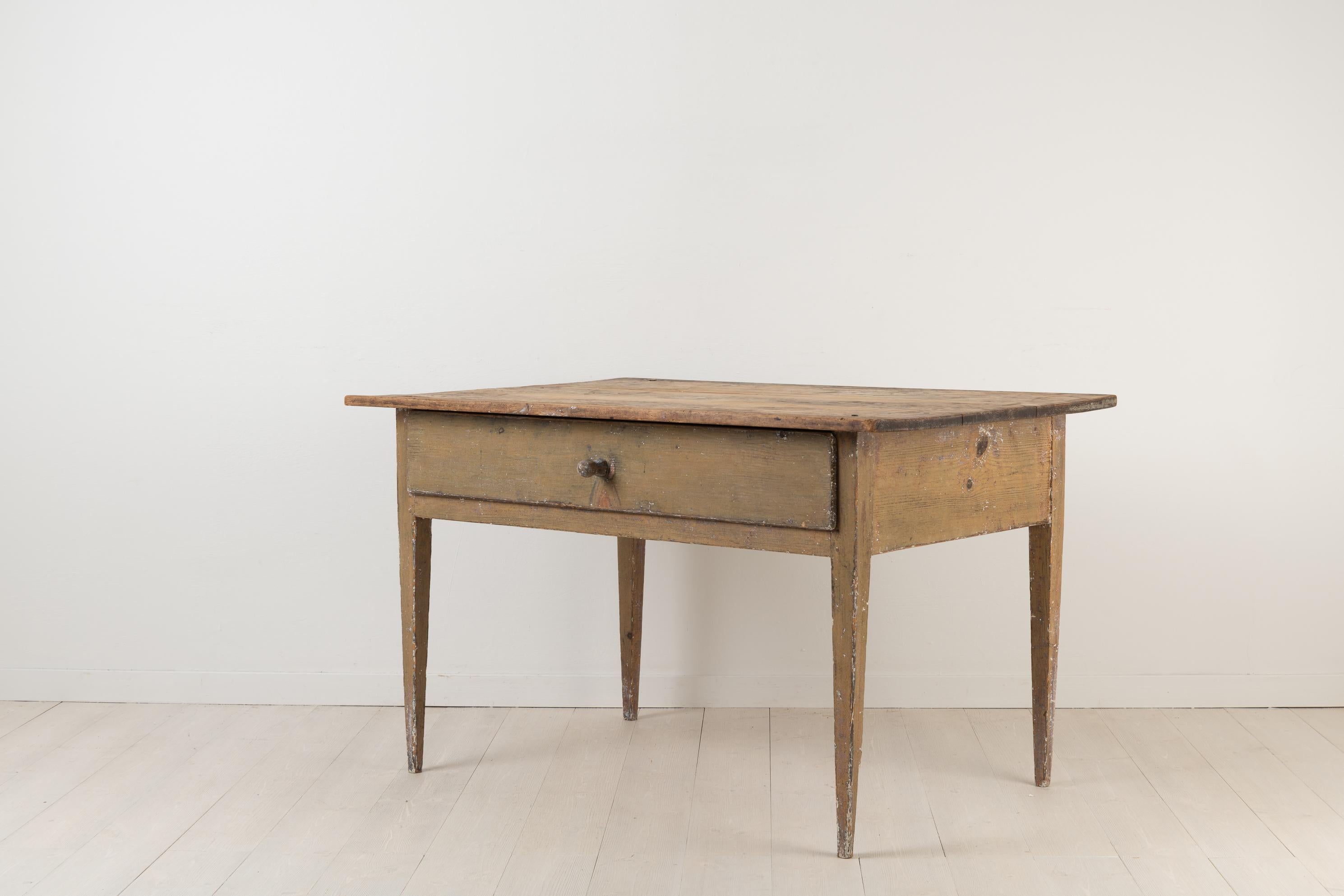 18th Century Swedish Primitive Neoclassical Folk Art Table For Sale