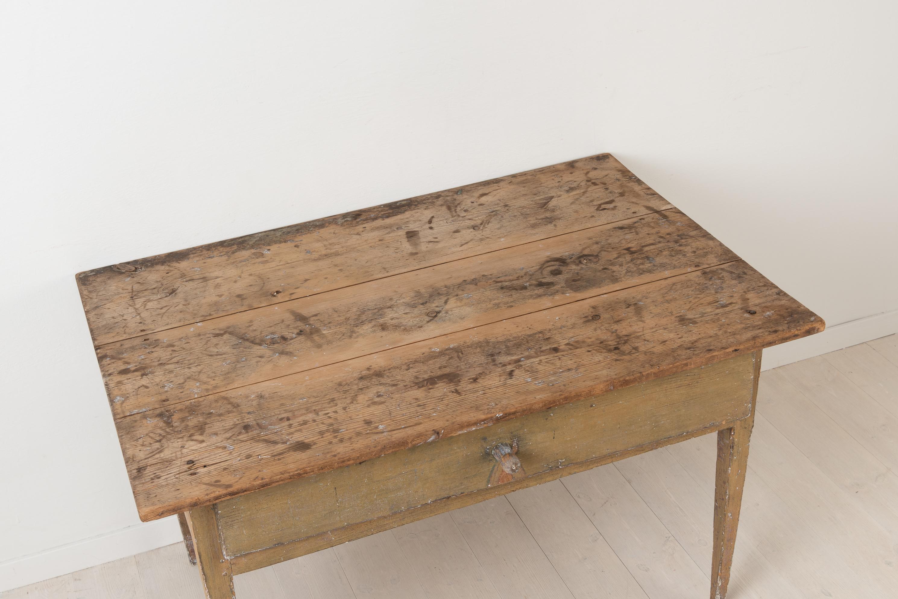 Swedish Primitive Neoclassical Folk Art Table For Sale 2