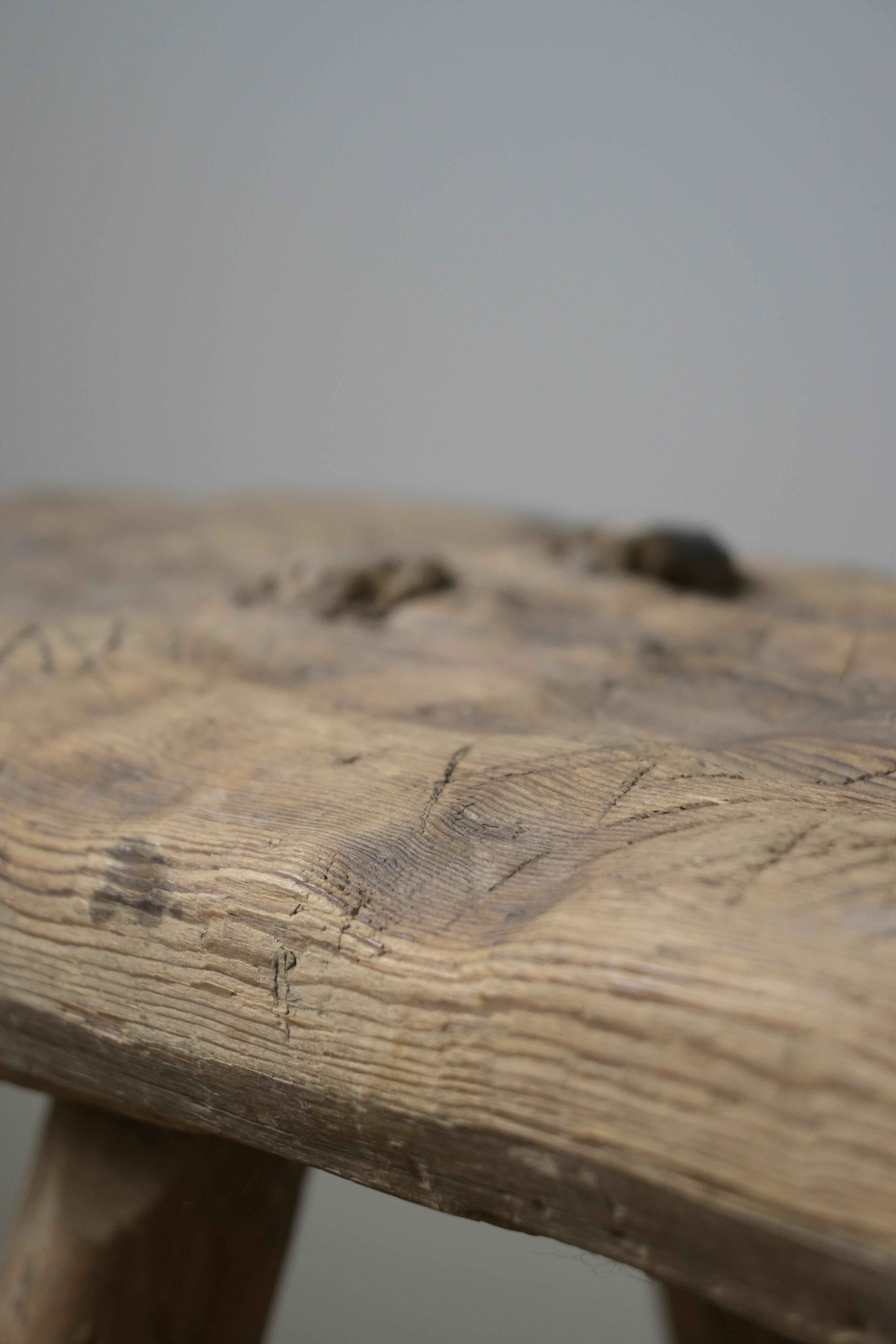 Swedish Primitive Stool ca 1850 For Sale 6