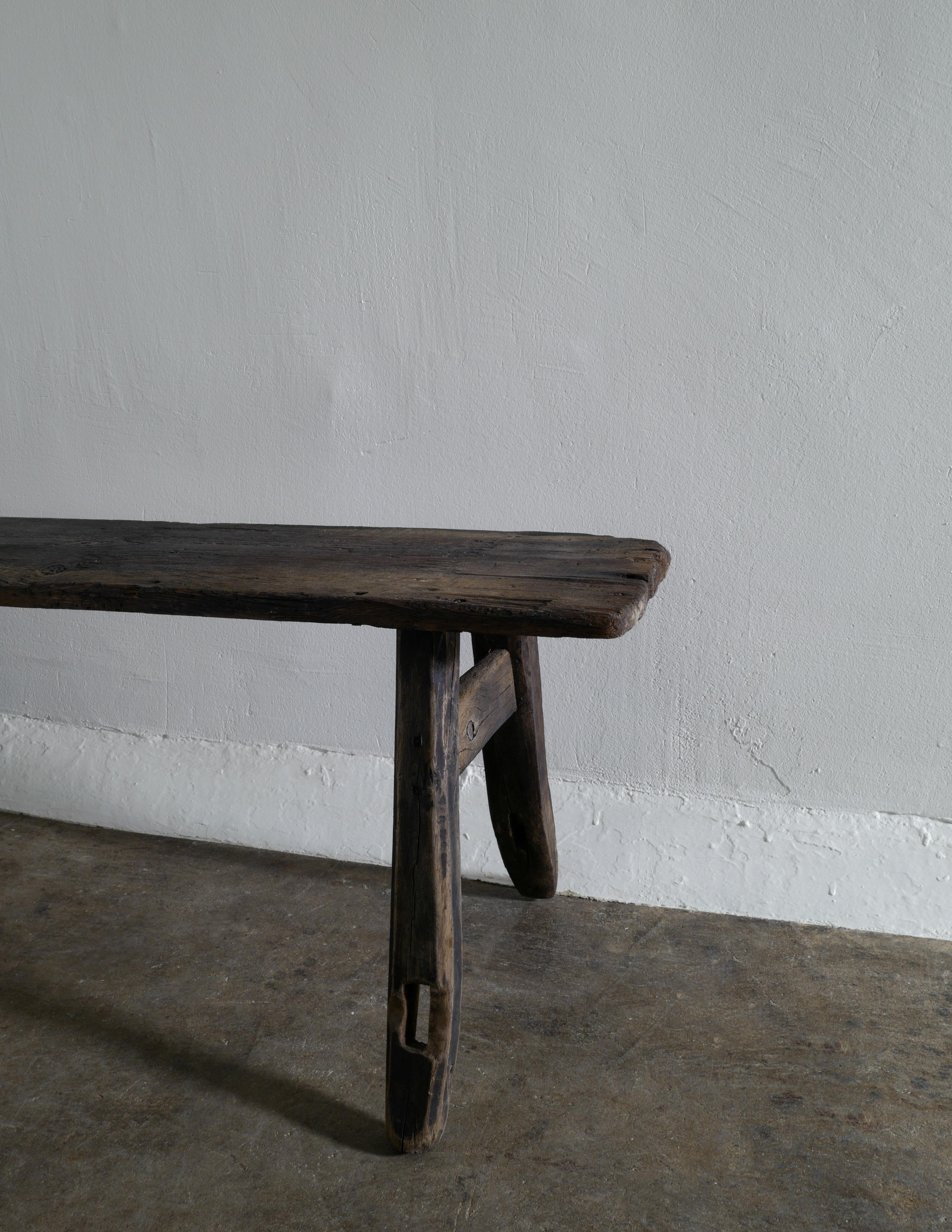 Swedish Wabi Sabi Wooden Bench in Pine From the Early 1900s 1