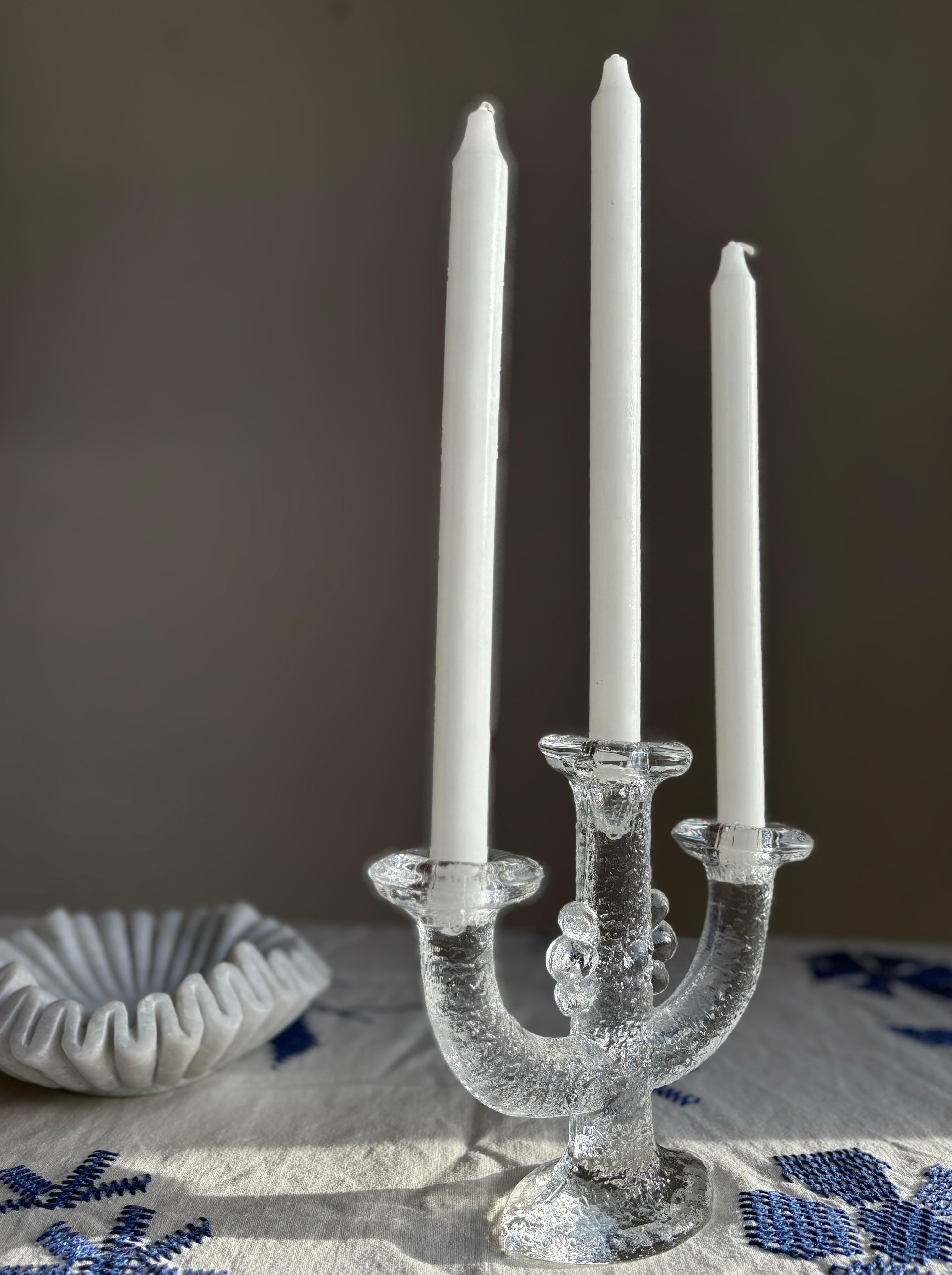 Candélabre suédois Pukeberg en verre d'art, années 1960 en vente 2