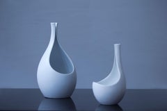 Scandinavian Modern White "Pungo" Vases by Stig Lindberg for Gustavsberg, Sweden