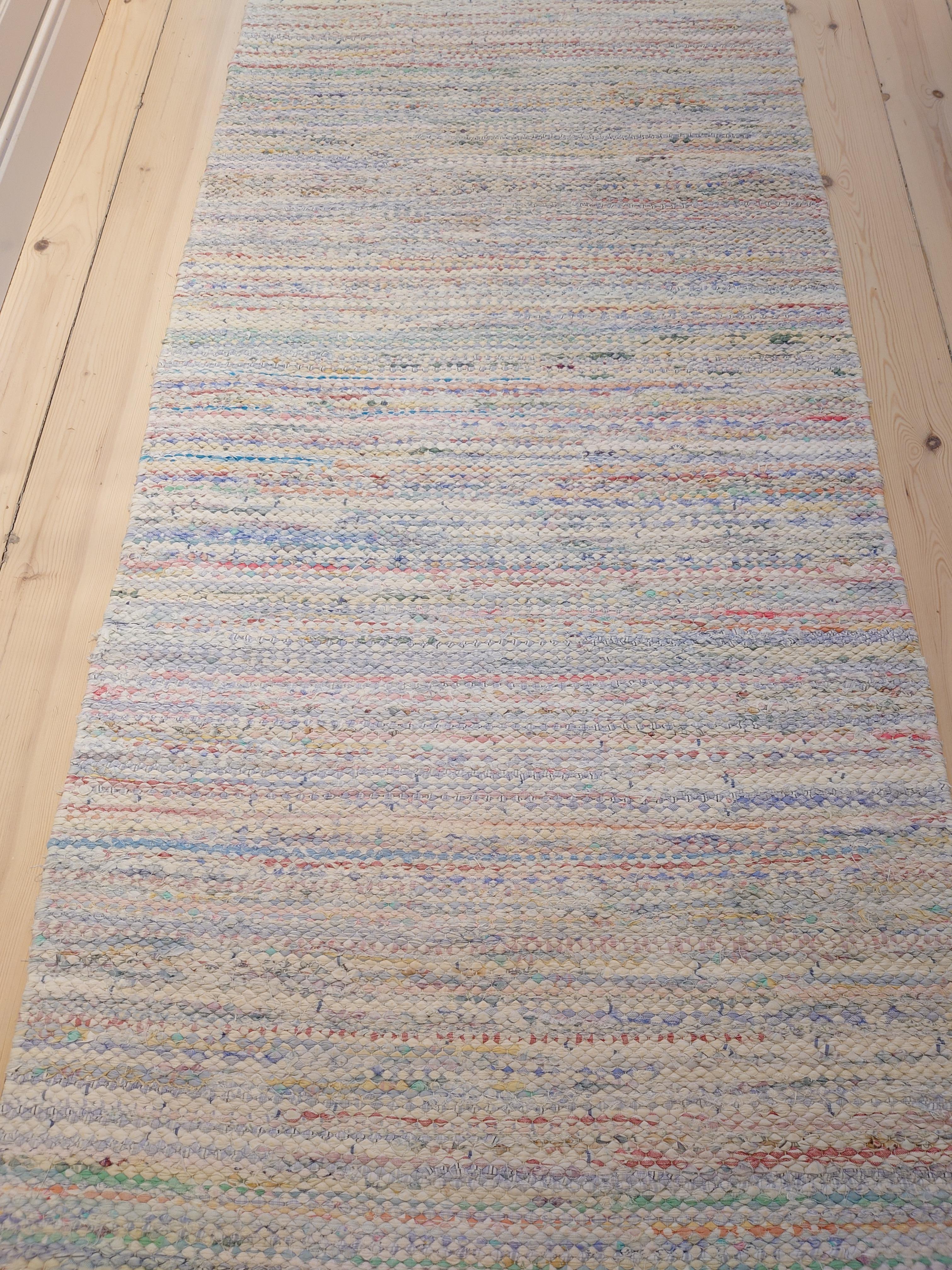 Svedese  Tappeto di pezza country Folkart tessuto a mano in vendita 5