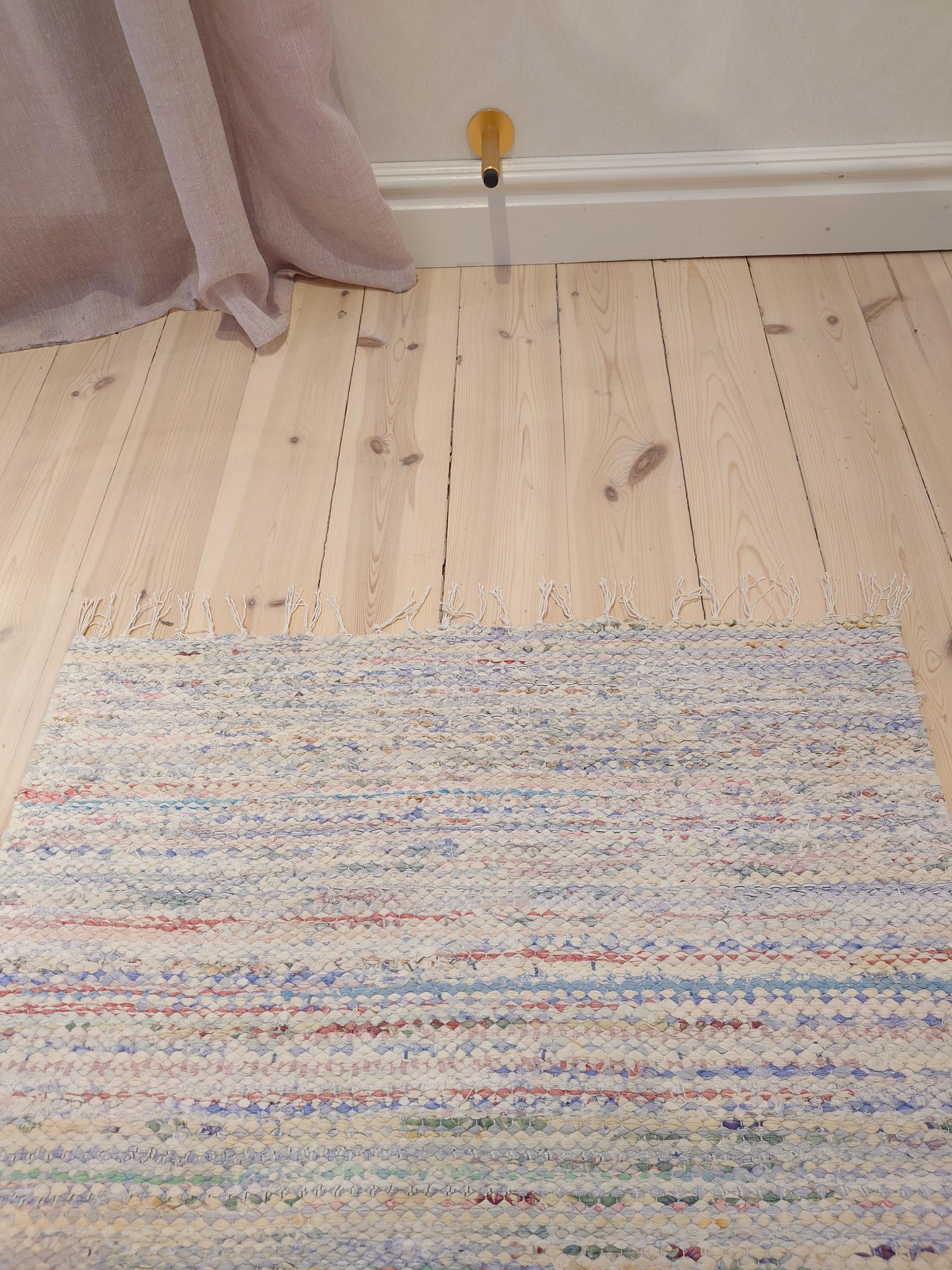 Cotone Svedese  Tappeto di pezza country Folkart tessuto a mano in vendita