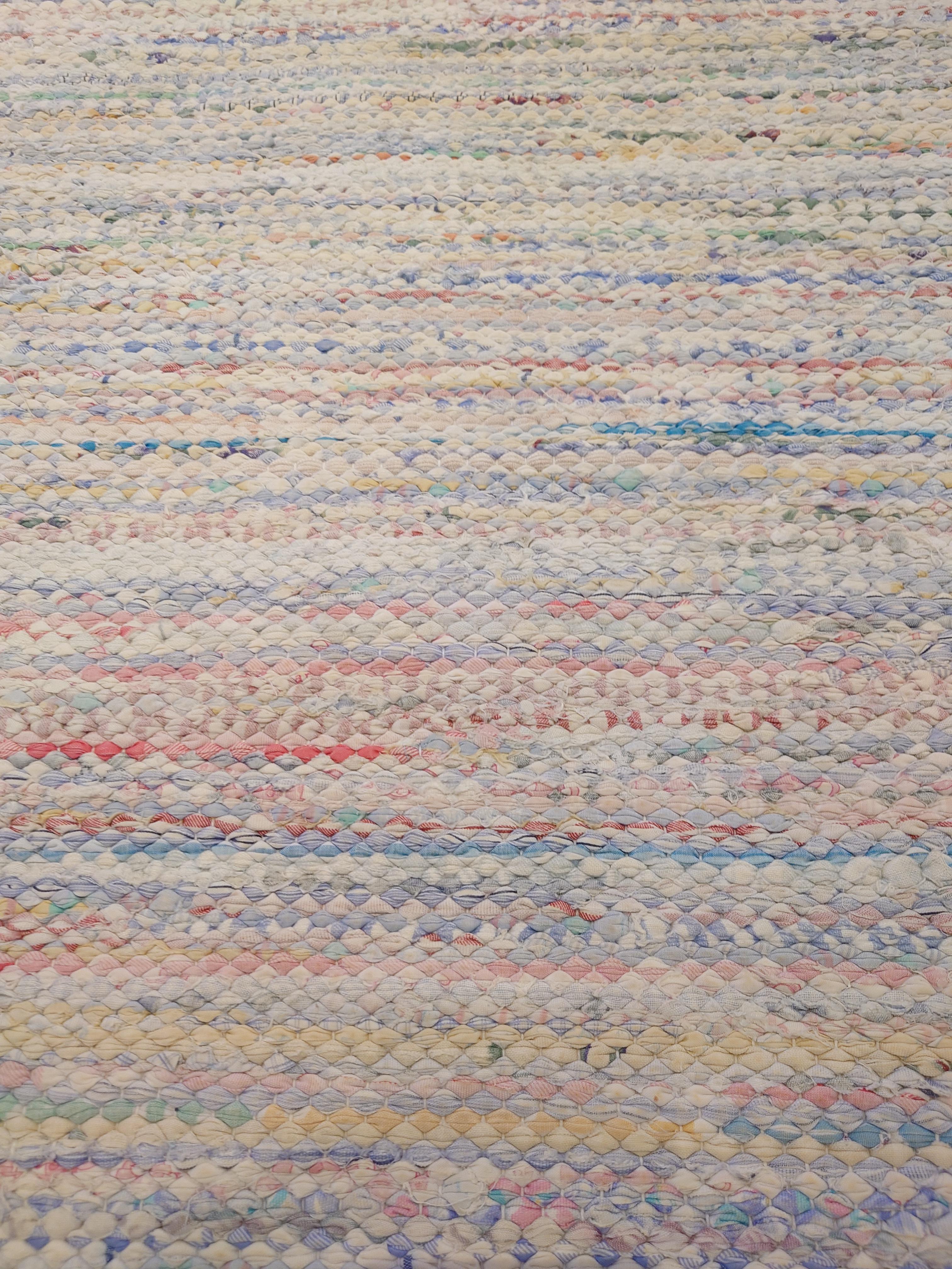 Svedese  Tappeto di pezza country Folkart tessuto a mano in vendita 1
