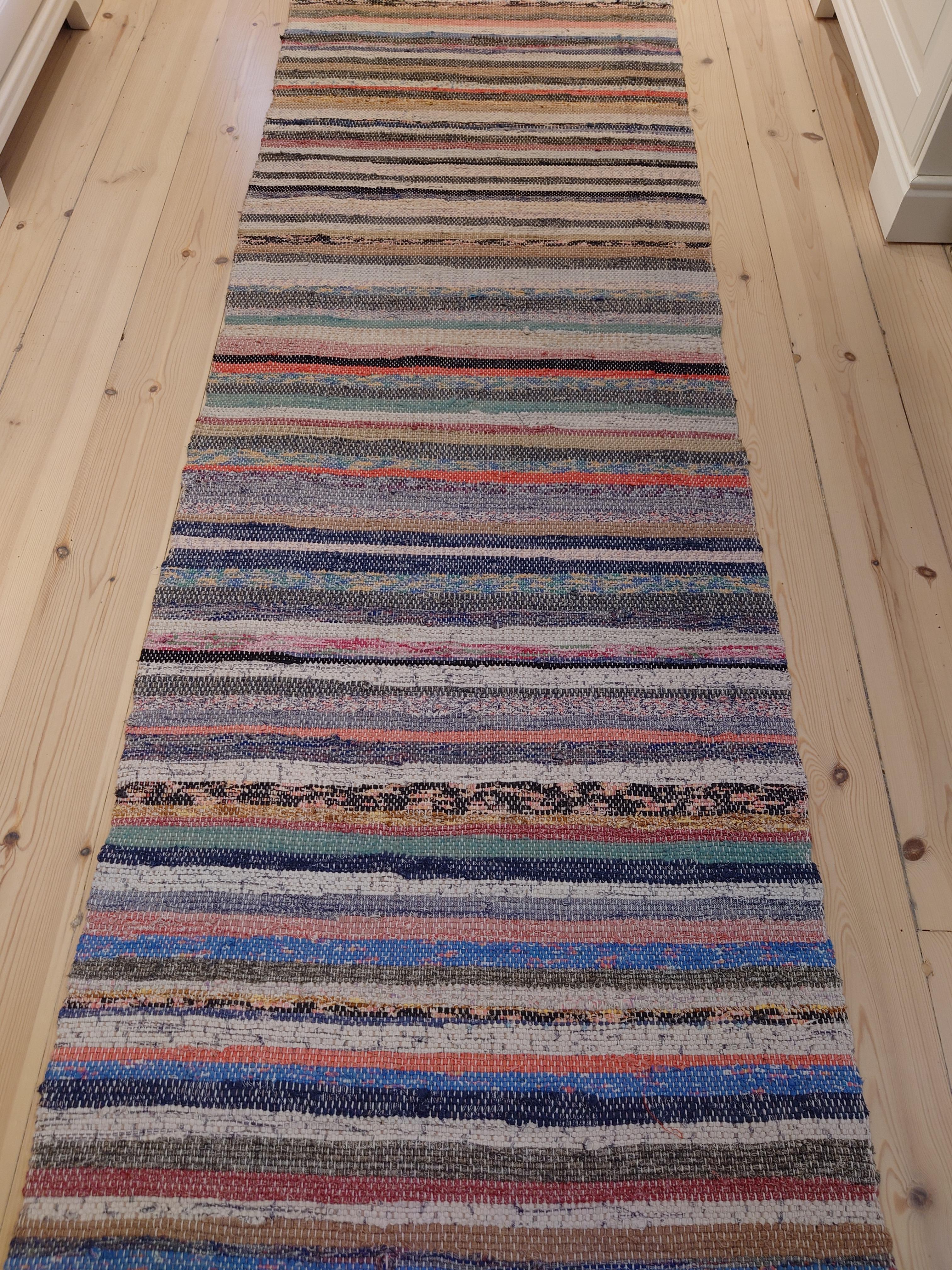 Hand-Woven Swedish Rag Rug For Sale