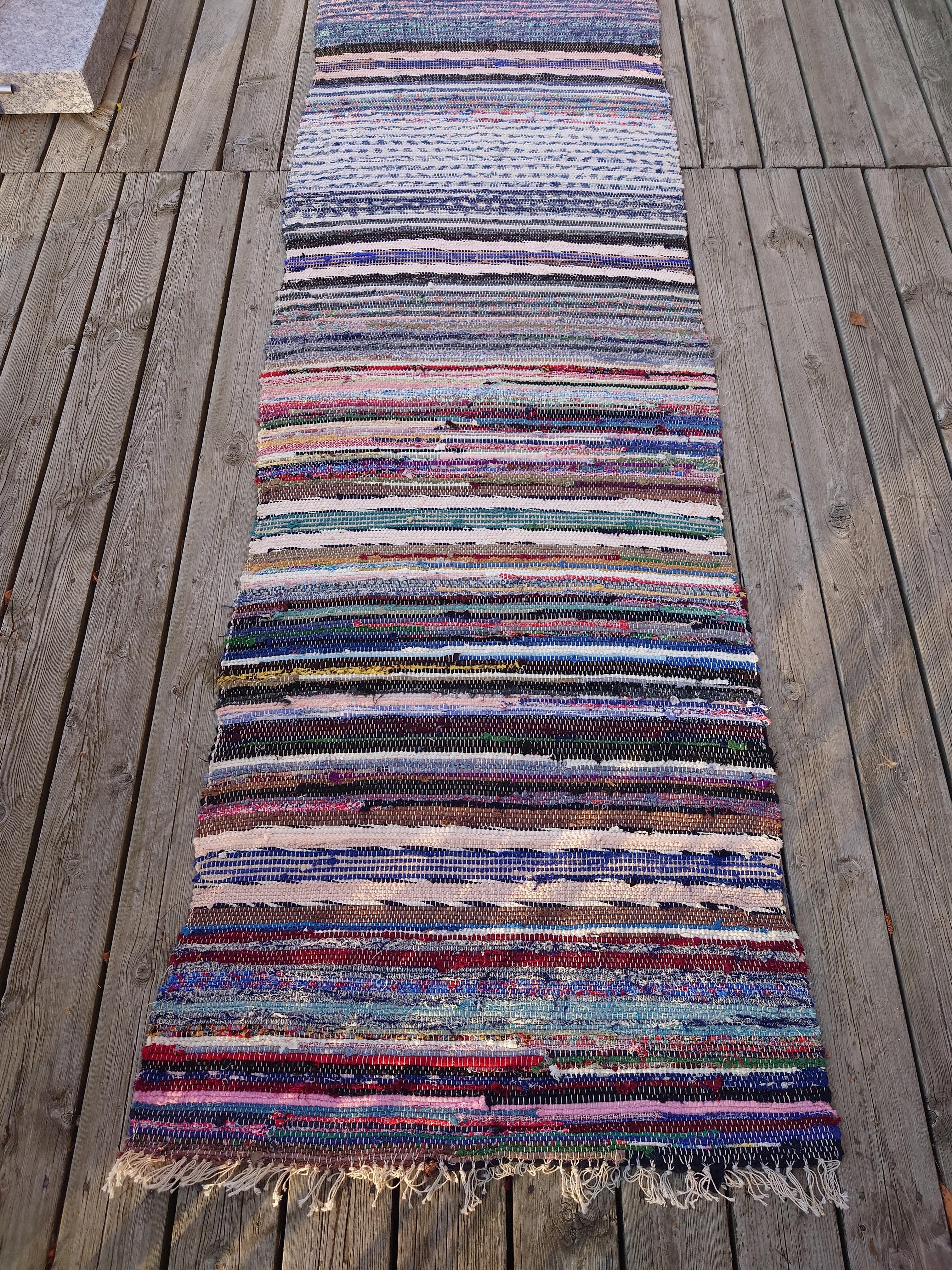  A fantastically Swedish Rag Rug in beautiful color & pattern.
Handwoven in Boden Northern Sweden .
The rug is freshly washed.
Vintage & antique Swedish Rag Rugs from Sweden comes in a variety of color shemes and patterns. They are woven traditional