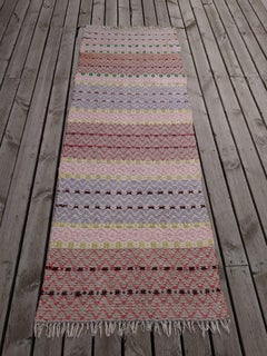 Swedish Rag Rug Hand Woven Pastel Color