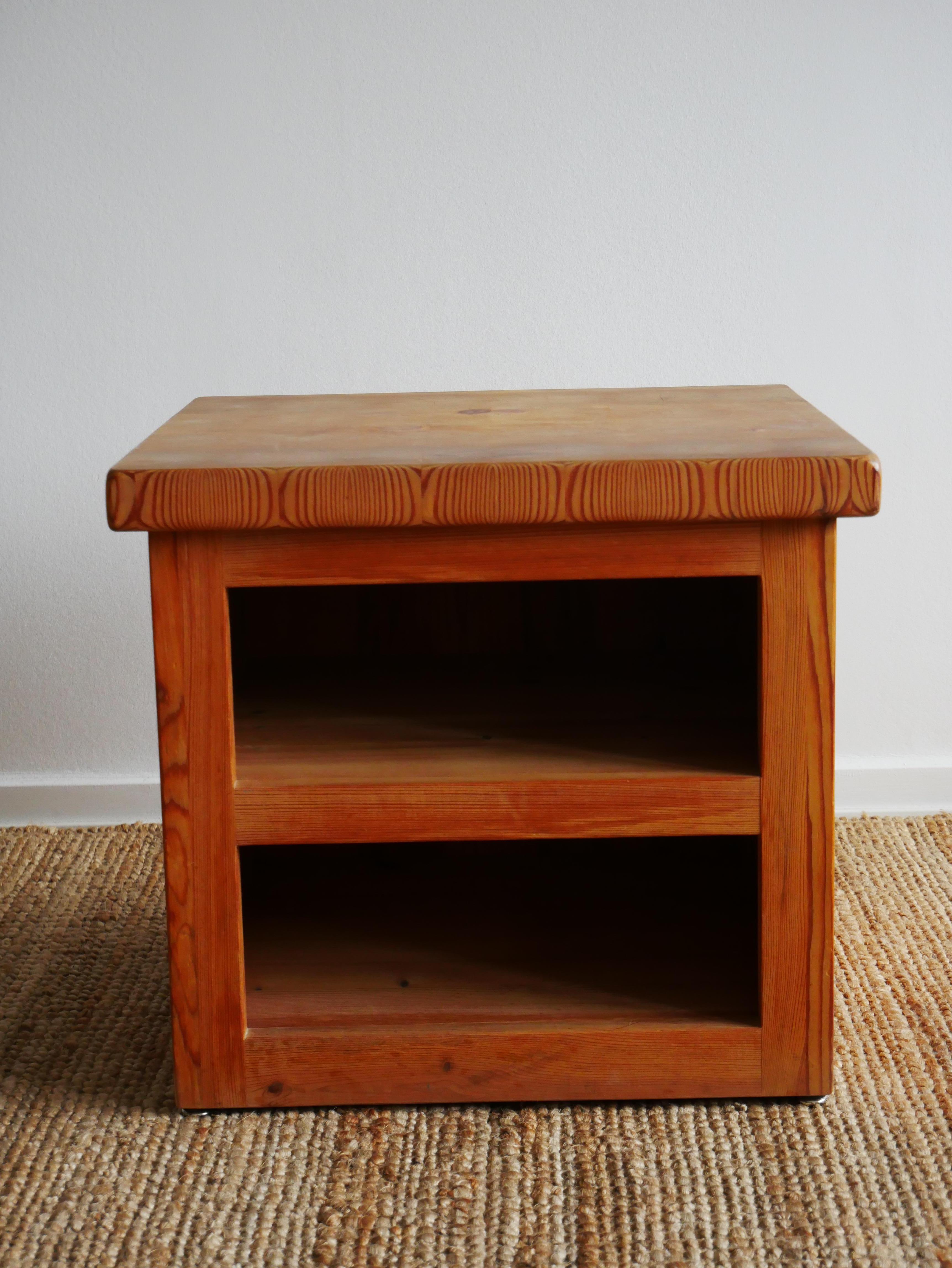 Hand-Crafted Swedish Rare Pine Side Table, circa 1970 For Sale