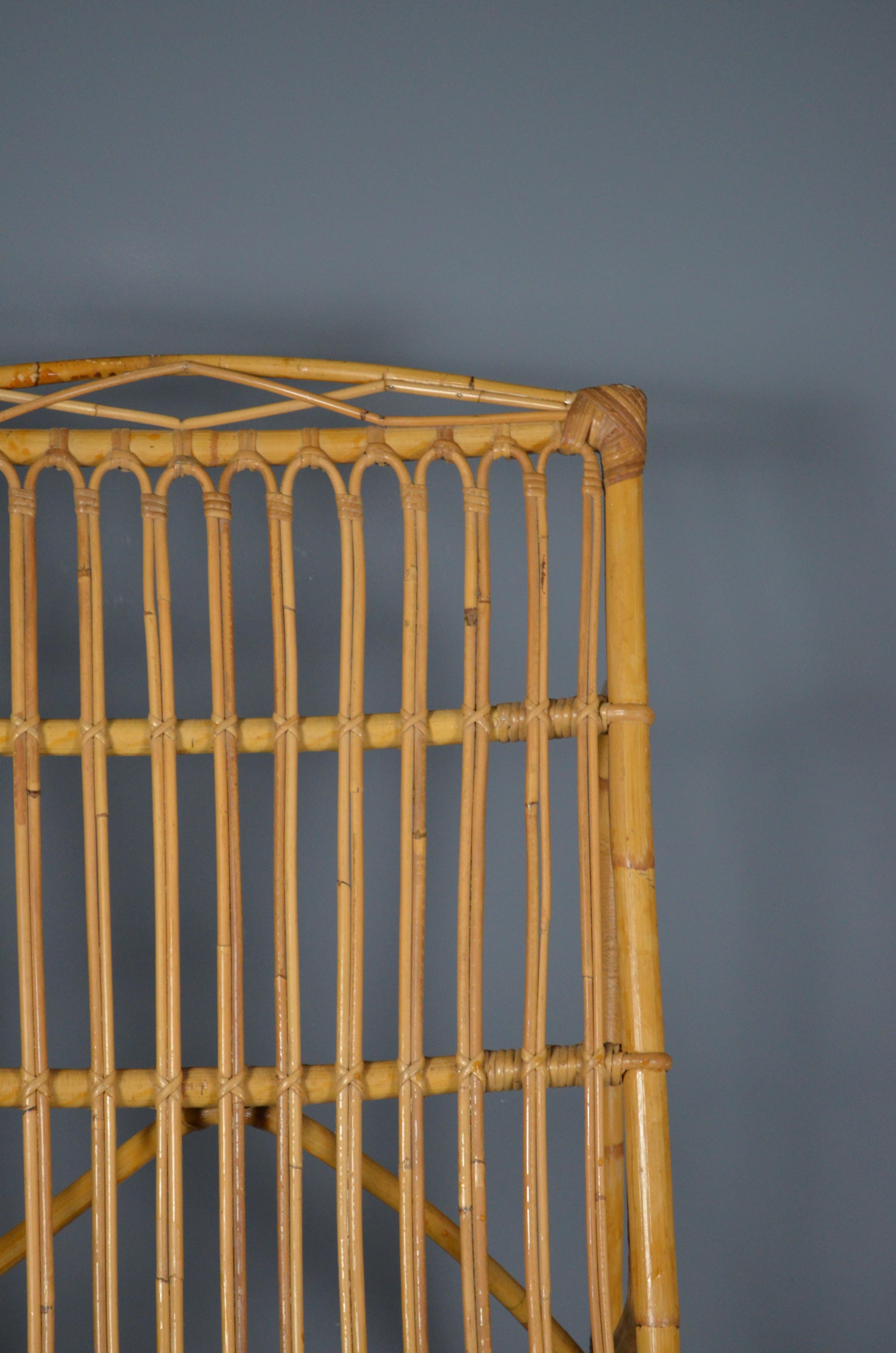 Tumbona sueca de ratán y bambú, 1960 Bambú en venta