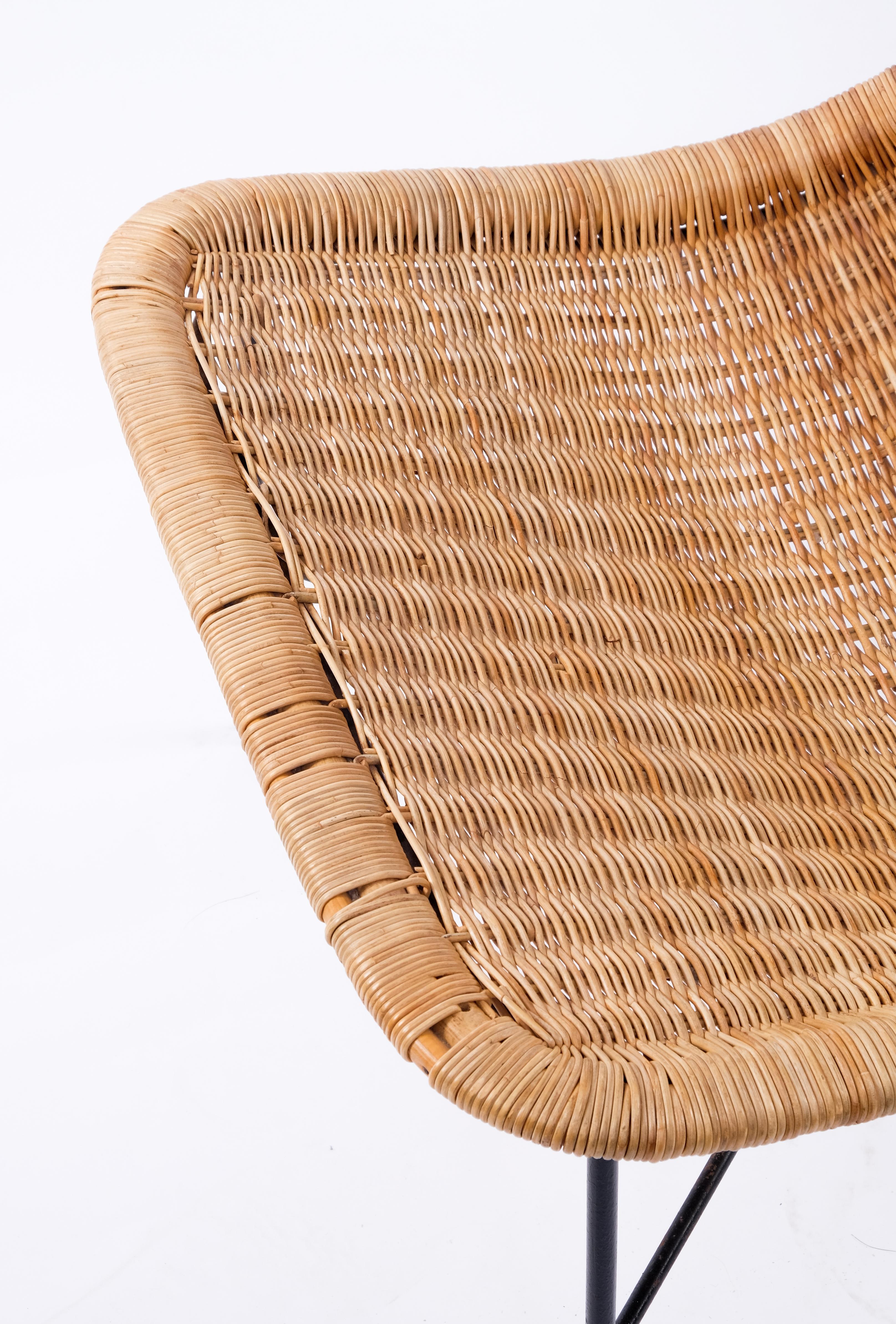 Fauteuil suédois en rotin, années 1960 1