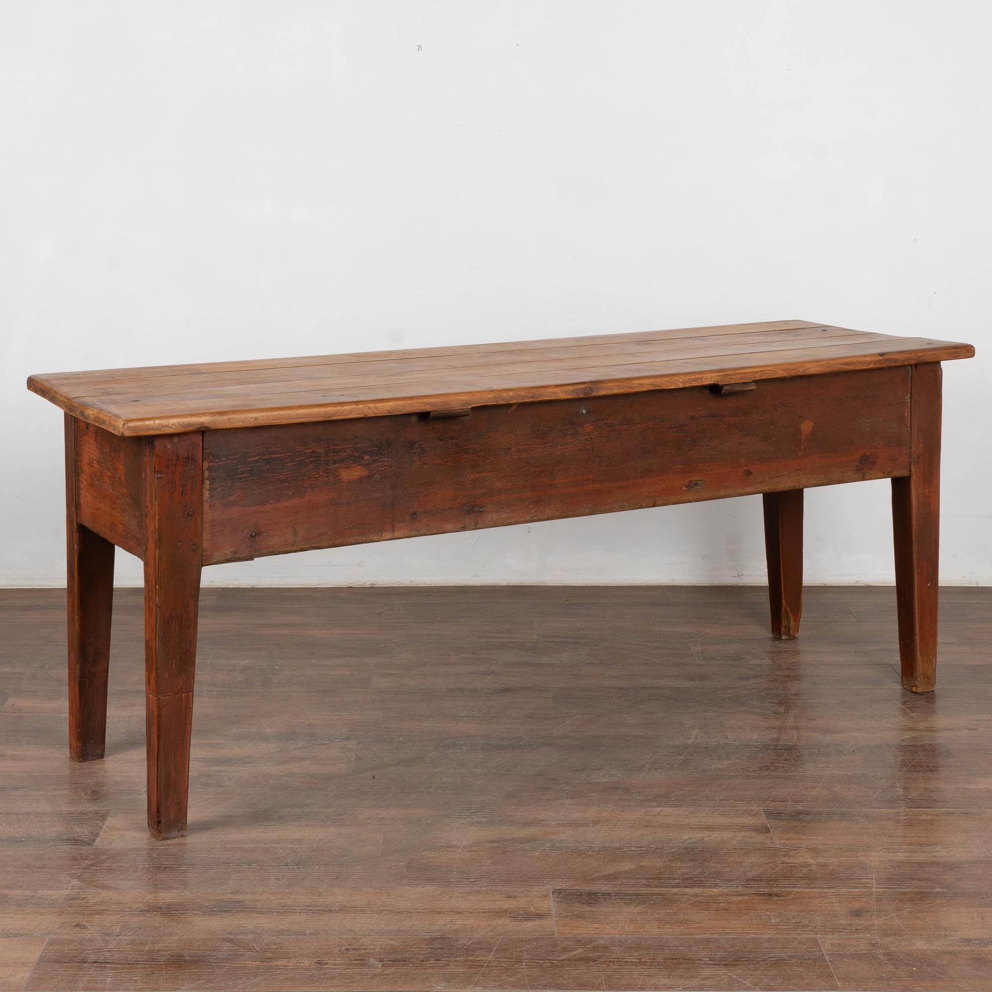 Swedish Red Painted Pine Farmhouse Console Table with Drawers, circa 1820-40 5