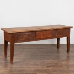 Swedish Red Painted Pine Farmhouse Console Table with Drawers, circa 1820-40