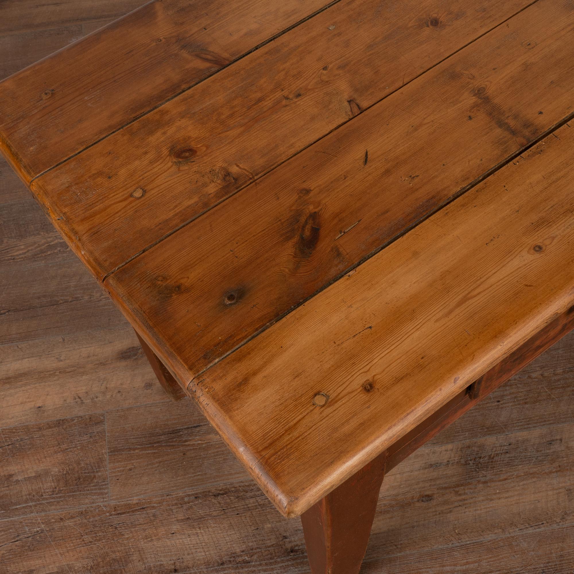 19th Century Swedish Red Painted Pine Farmhouse Console Table with Drawers, circa 1820-40