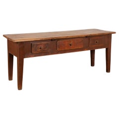 Swedish Red Painted Pine Farmhouse Console Table with Drawers, circa 1820-40