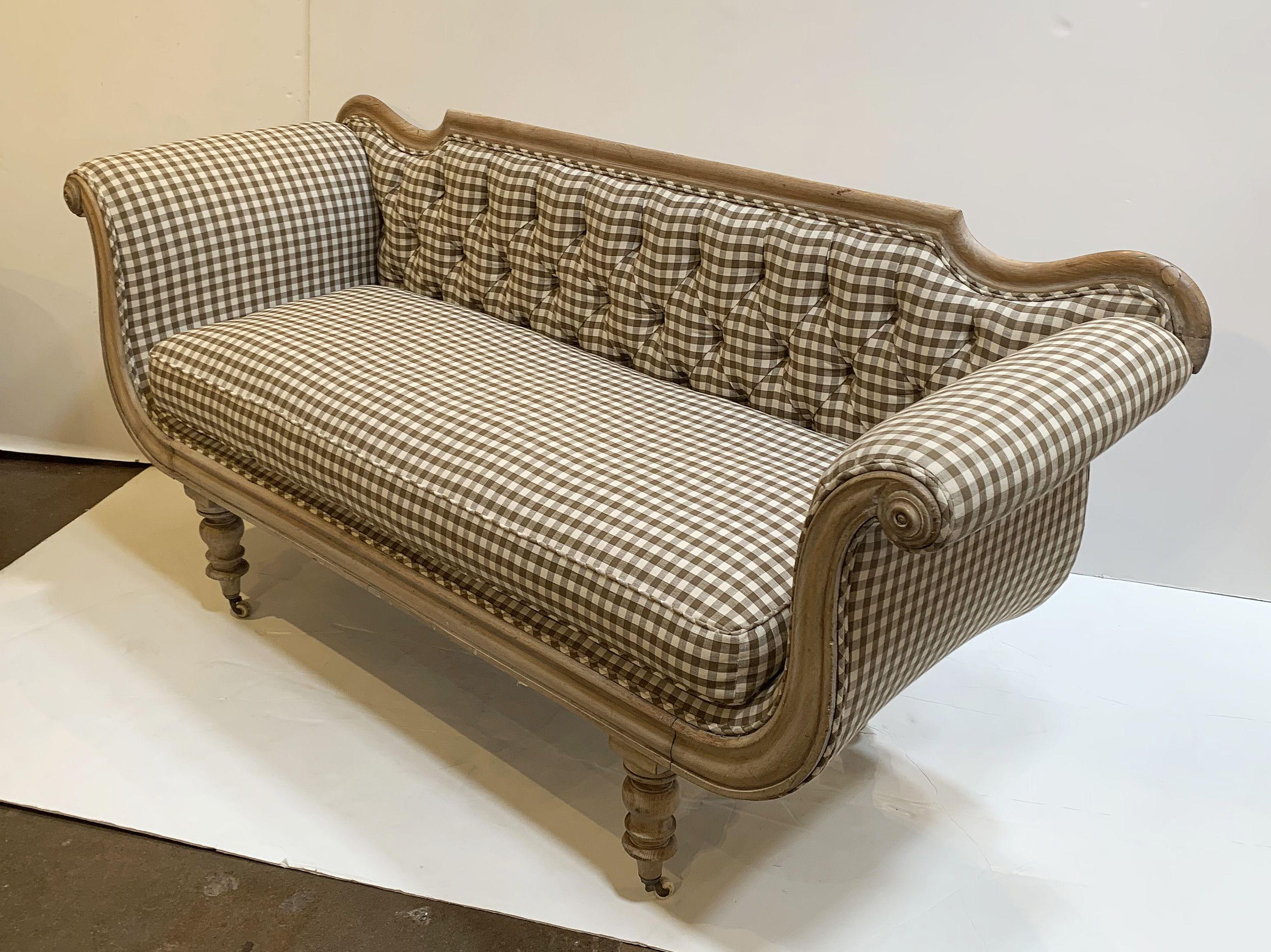 Metal Swedish Regency Sofa with Upholstered Seating