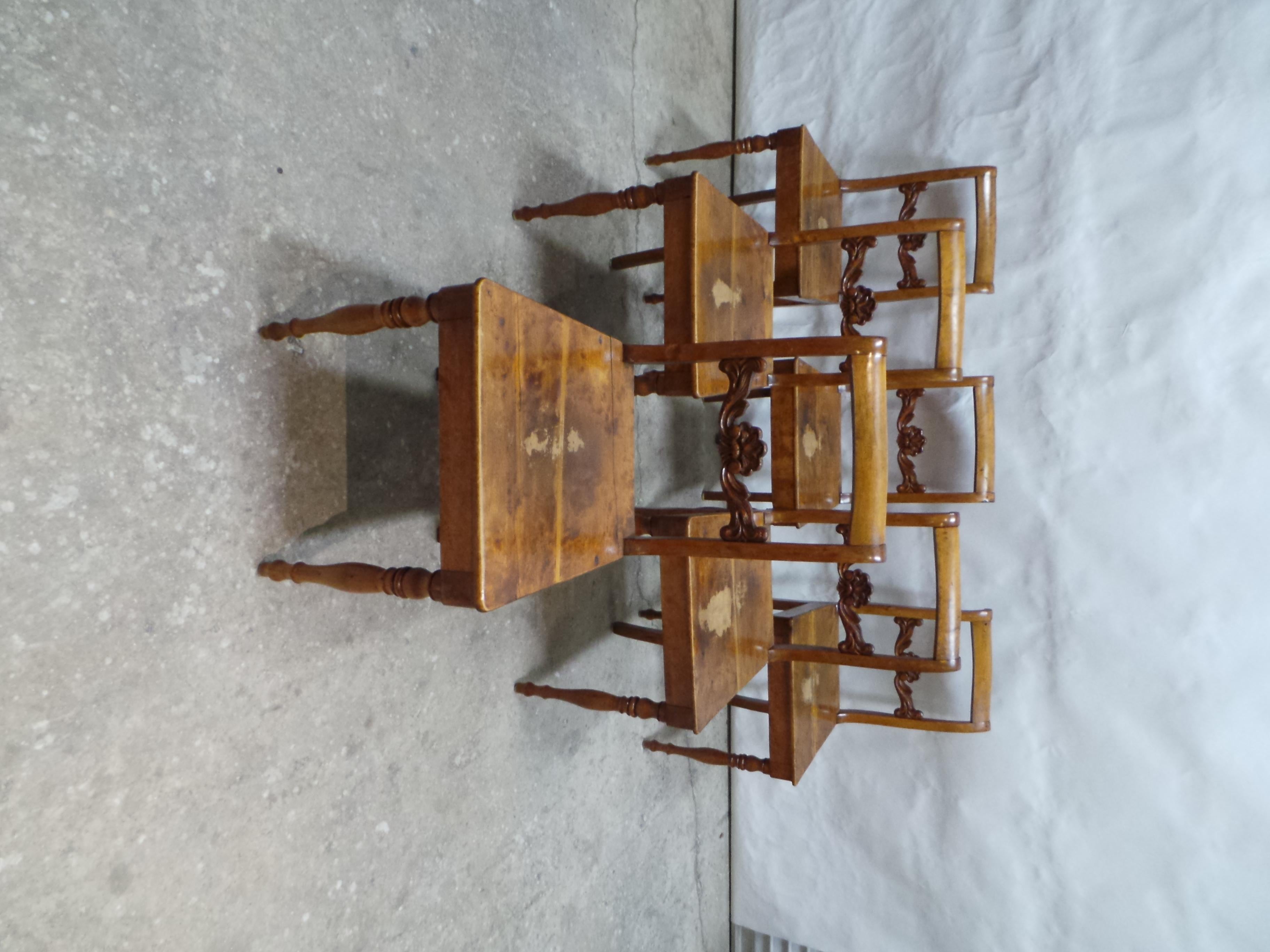 This is a set f 6 Swedish Renaissance Chairs in Original condition .