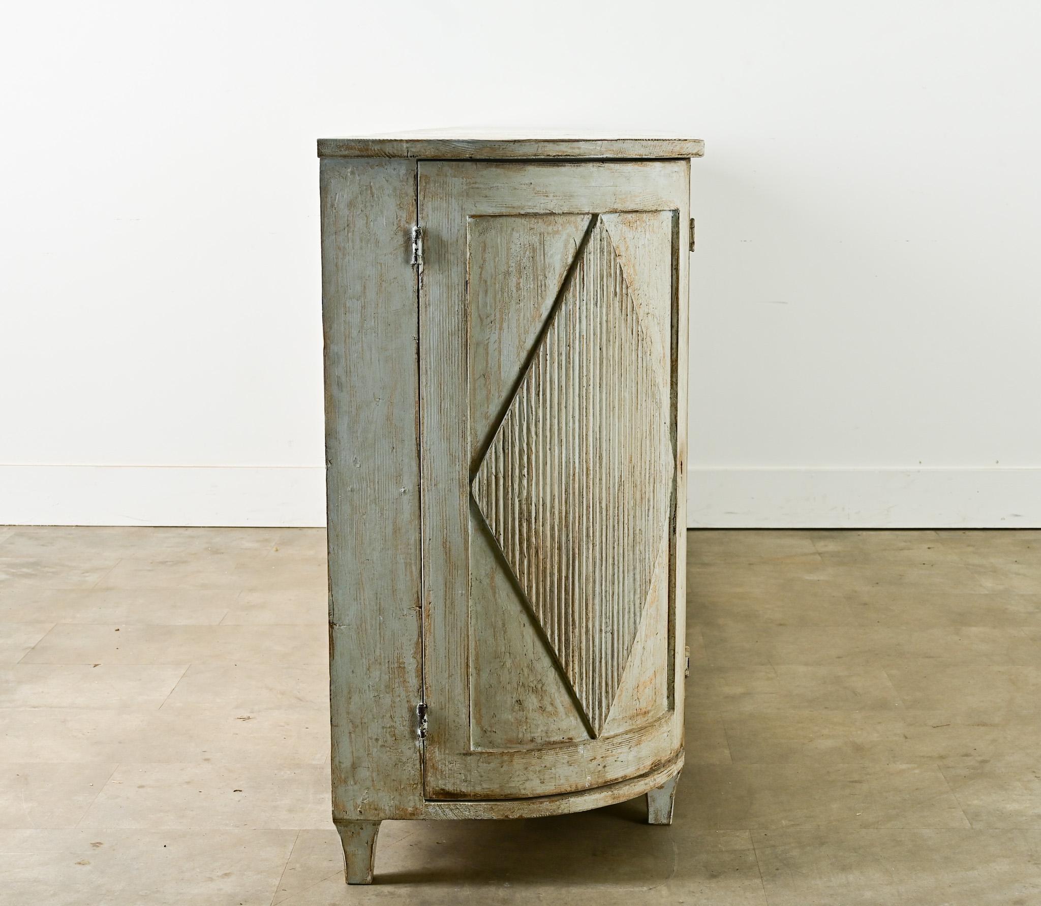 Swedish Reproduction Painted Demilune Buffet For Sale 7