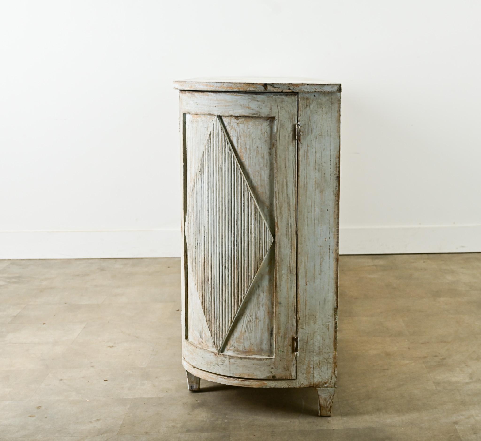 Swedish Reproduction Painted Demilune Buffet For Sale 8