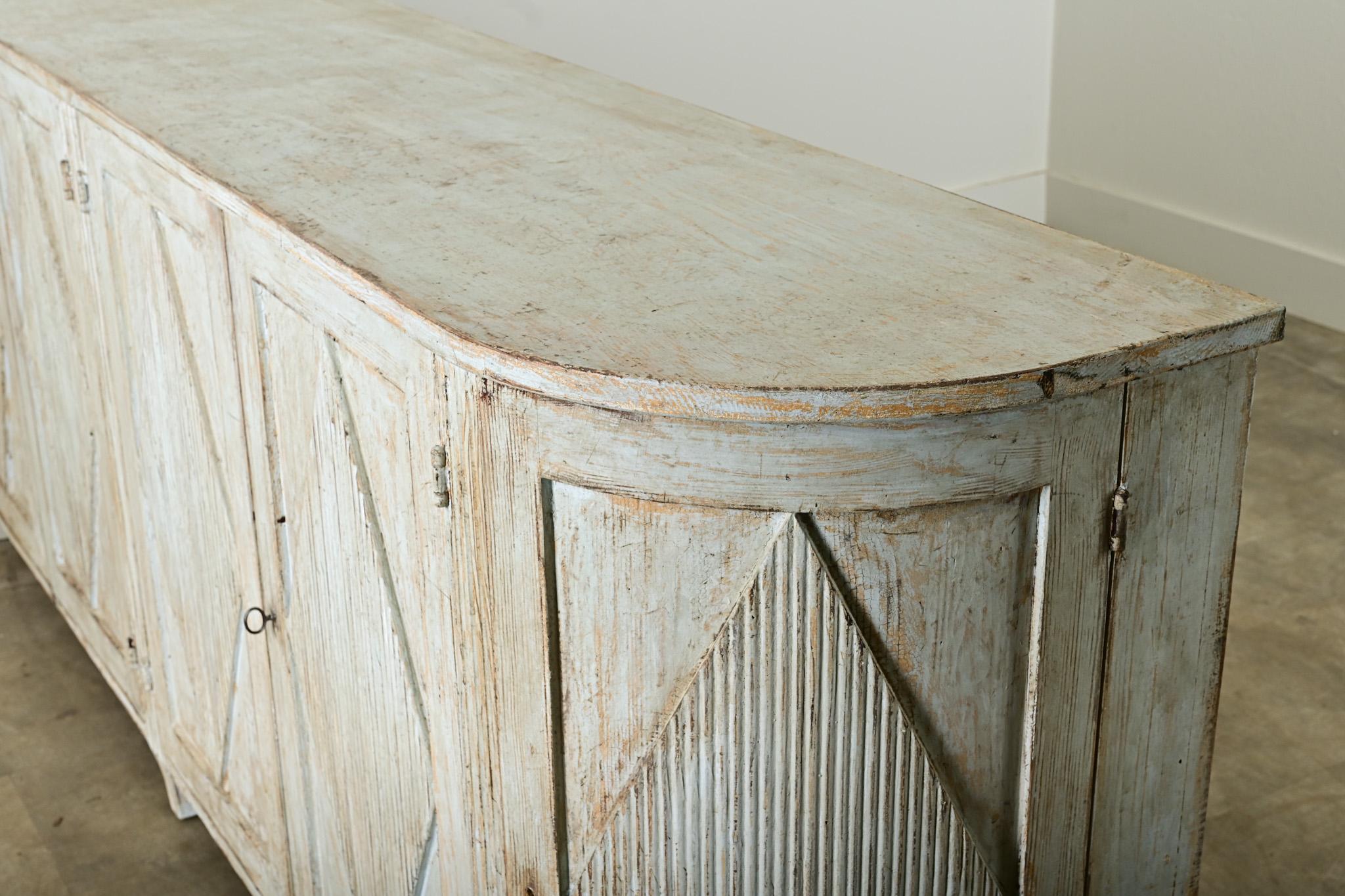 Swedish Reproduction Painted Demilune Buffet For Sale 10
