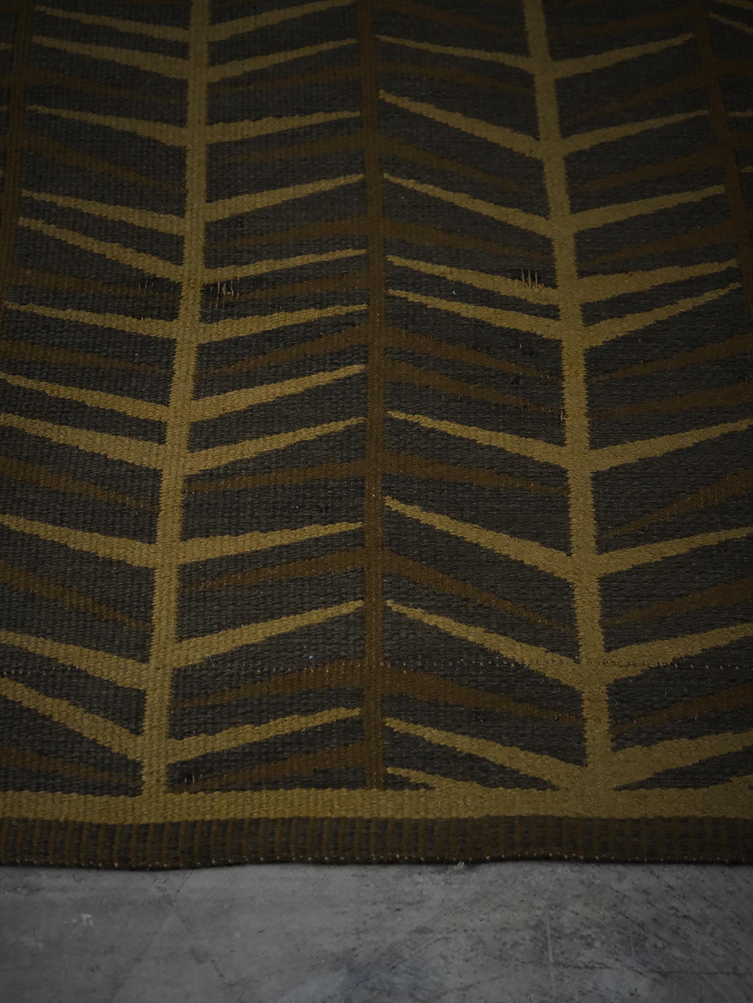 Schwedischer reversibler Flachgewebeteppich 'Barrskog' von Ingrid Dessau, 1950er Jahre im Angebot 3