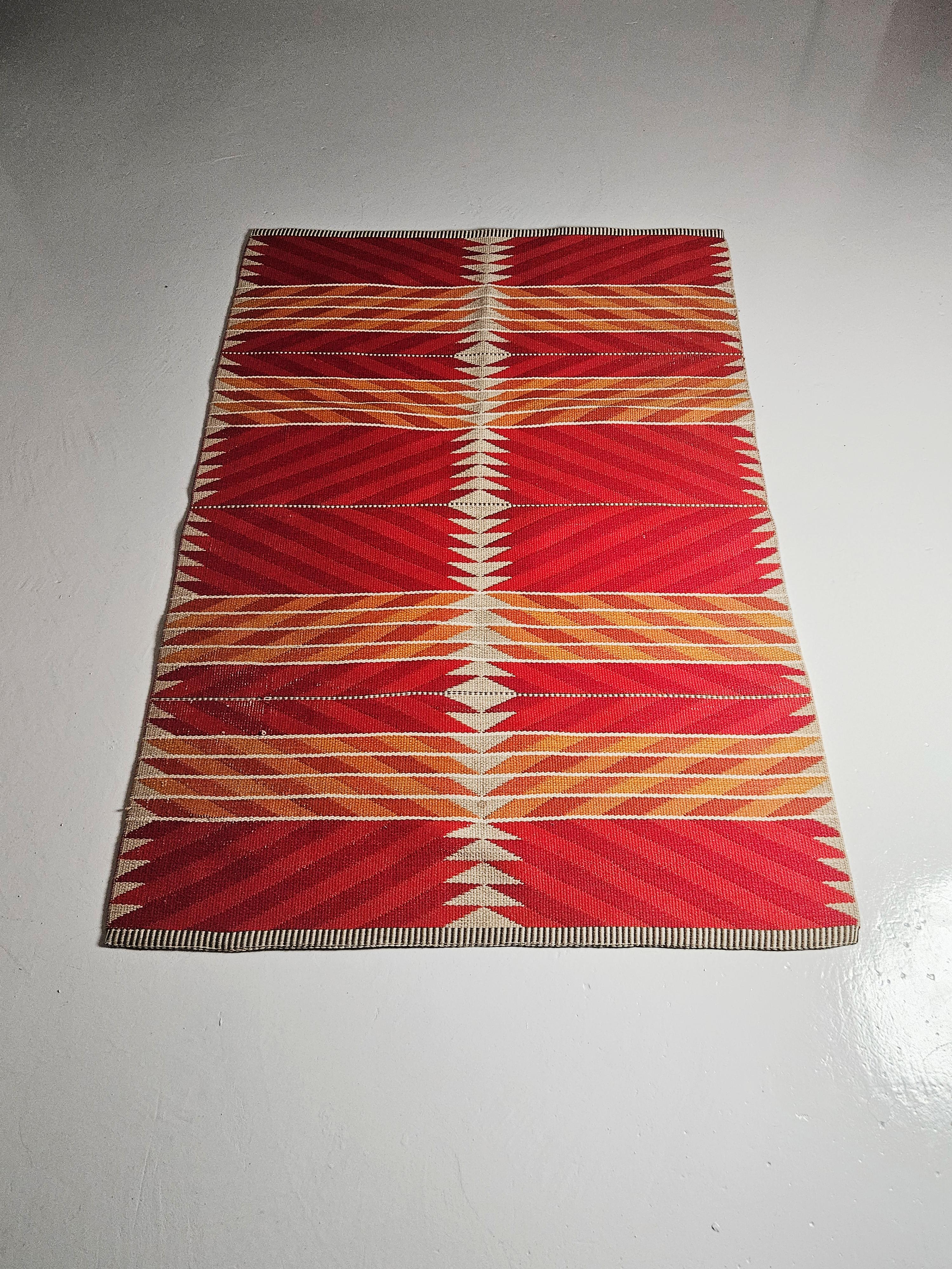 Alfombra sueca reversible de tejido plano de Ingrid Dessau para Kasthall, años 50 en Bueno estado para la venta en Eskilstuna, SE