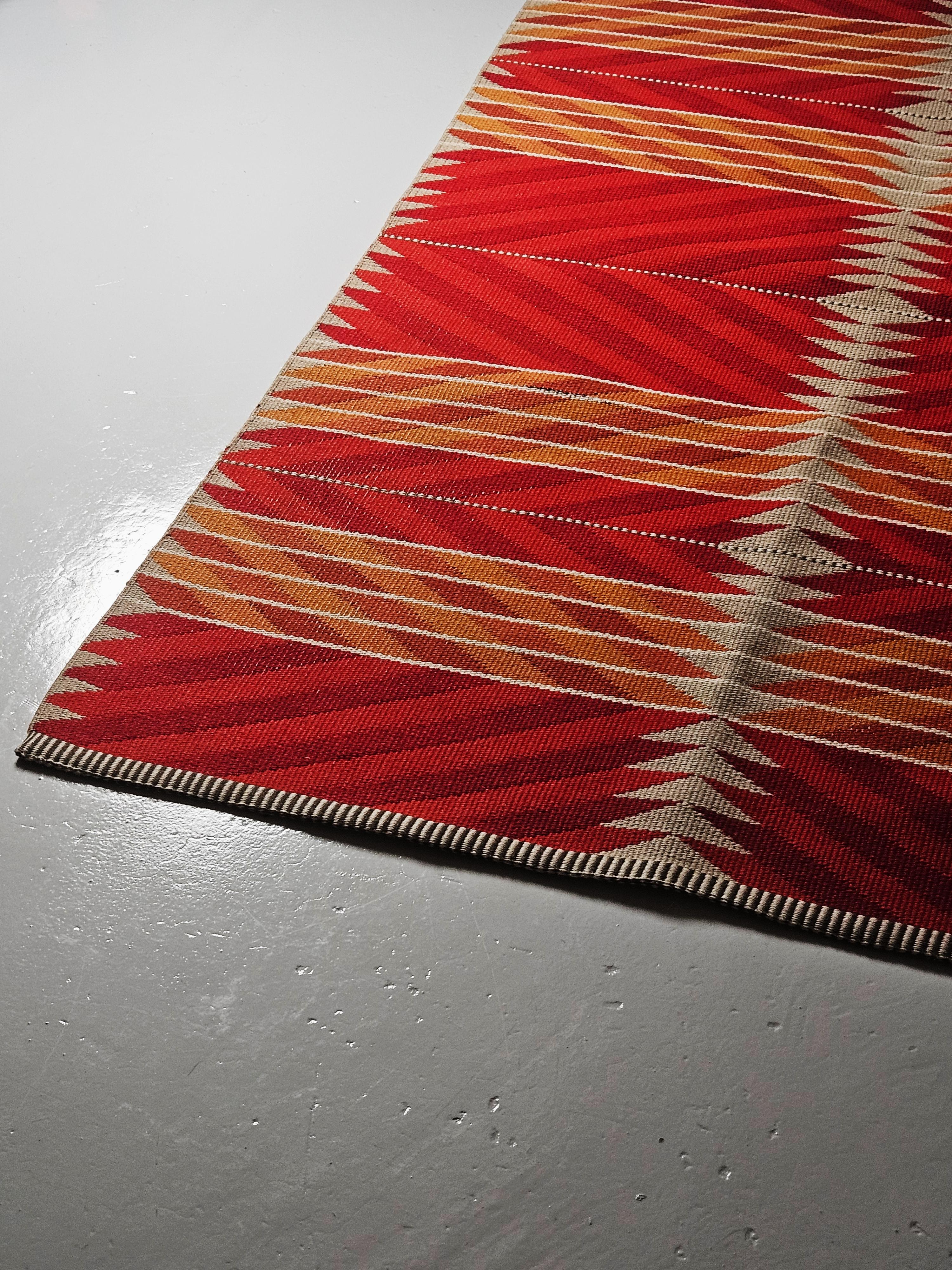 Alfombra sueca reversible de tejido plano de Ingrid Dessau para Kasthall, años 50 Lana en venta