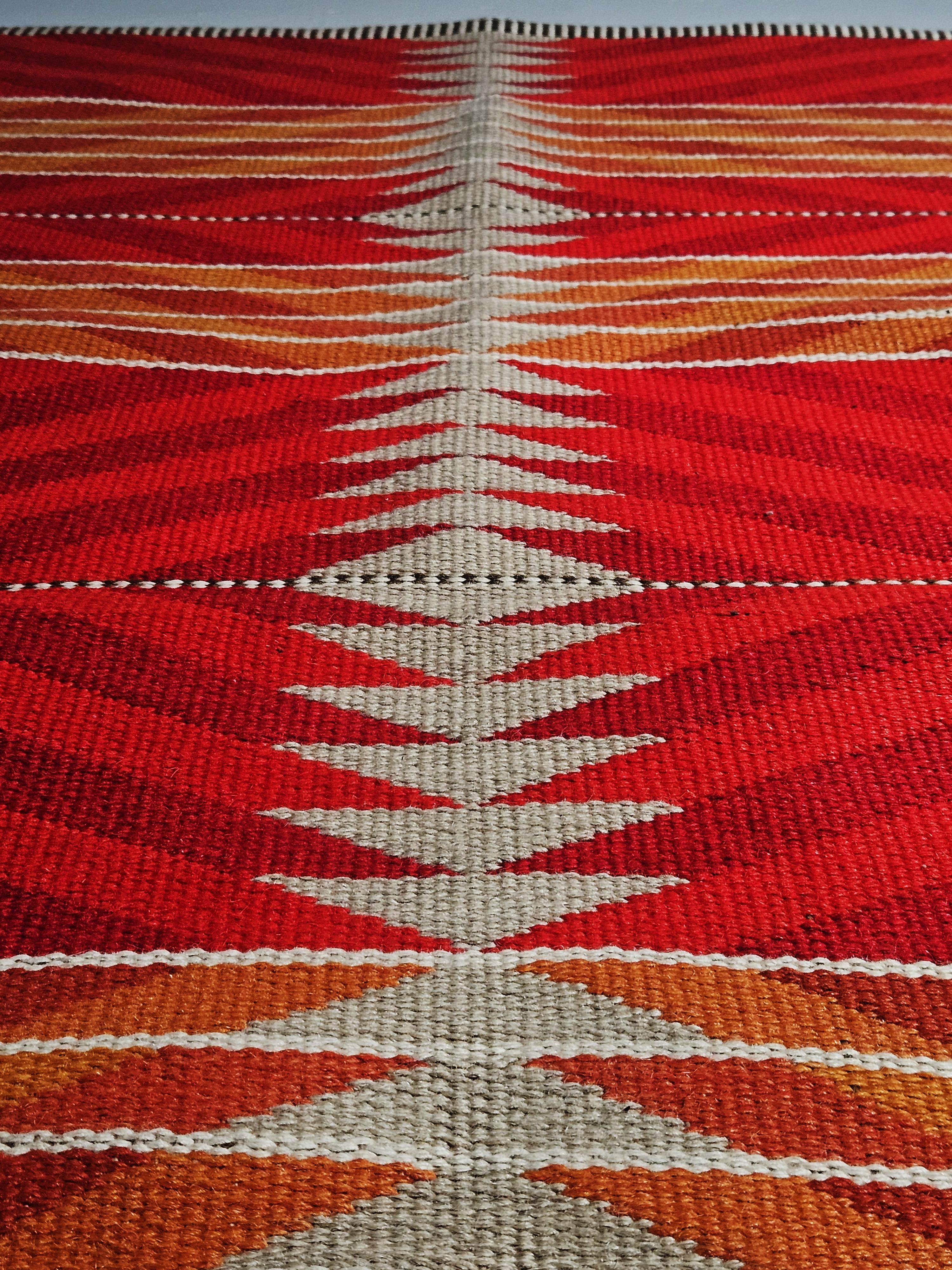 Alfombra sueca reversible de tejido plano de Ingrid Dessau para Kasthall, años 50 en venta 1