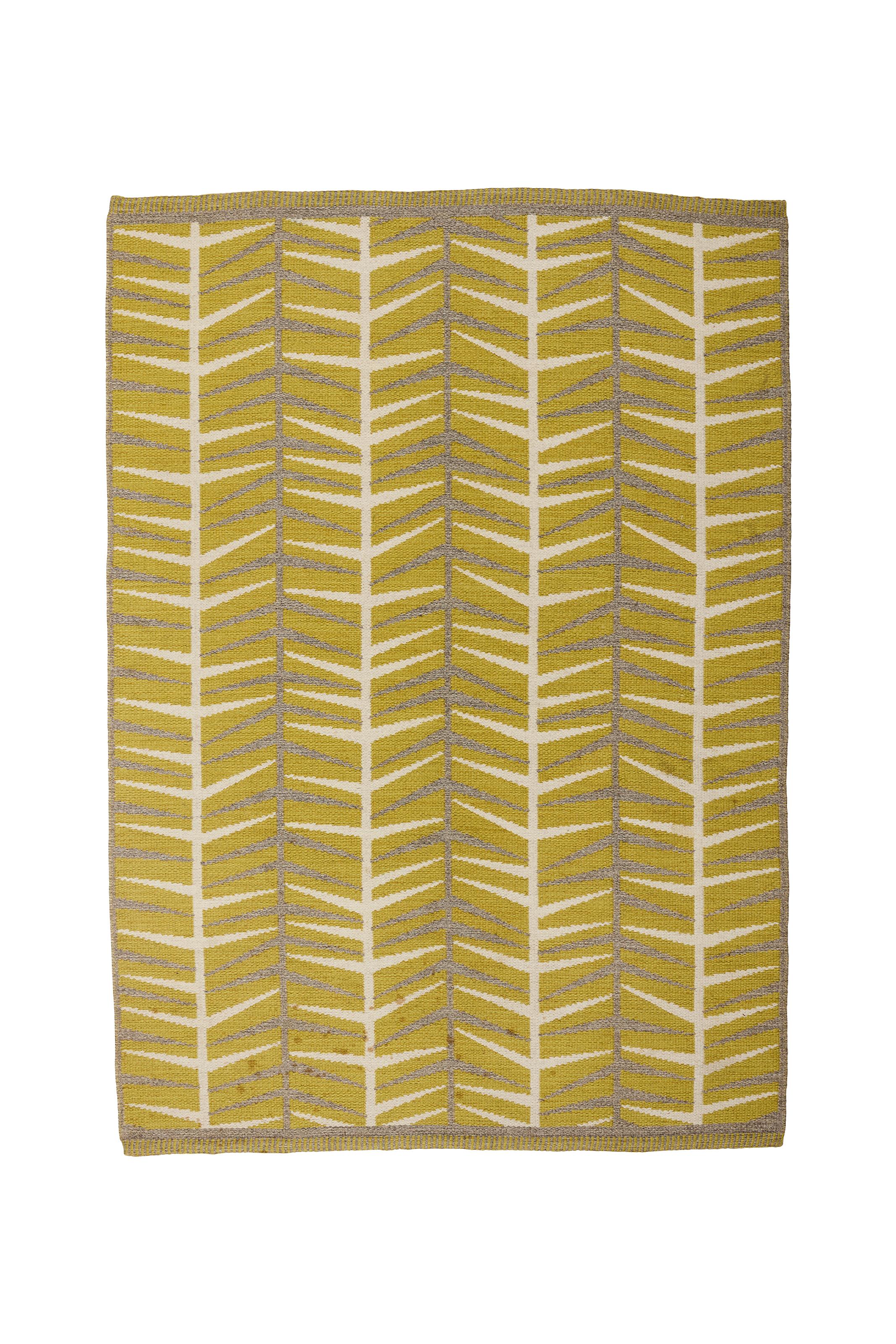 Elegante e ricco di grafica, questo tappeto vintage svedese a trama piatta intitolato 