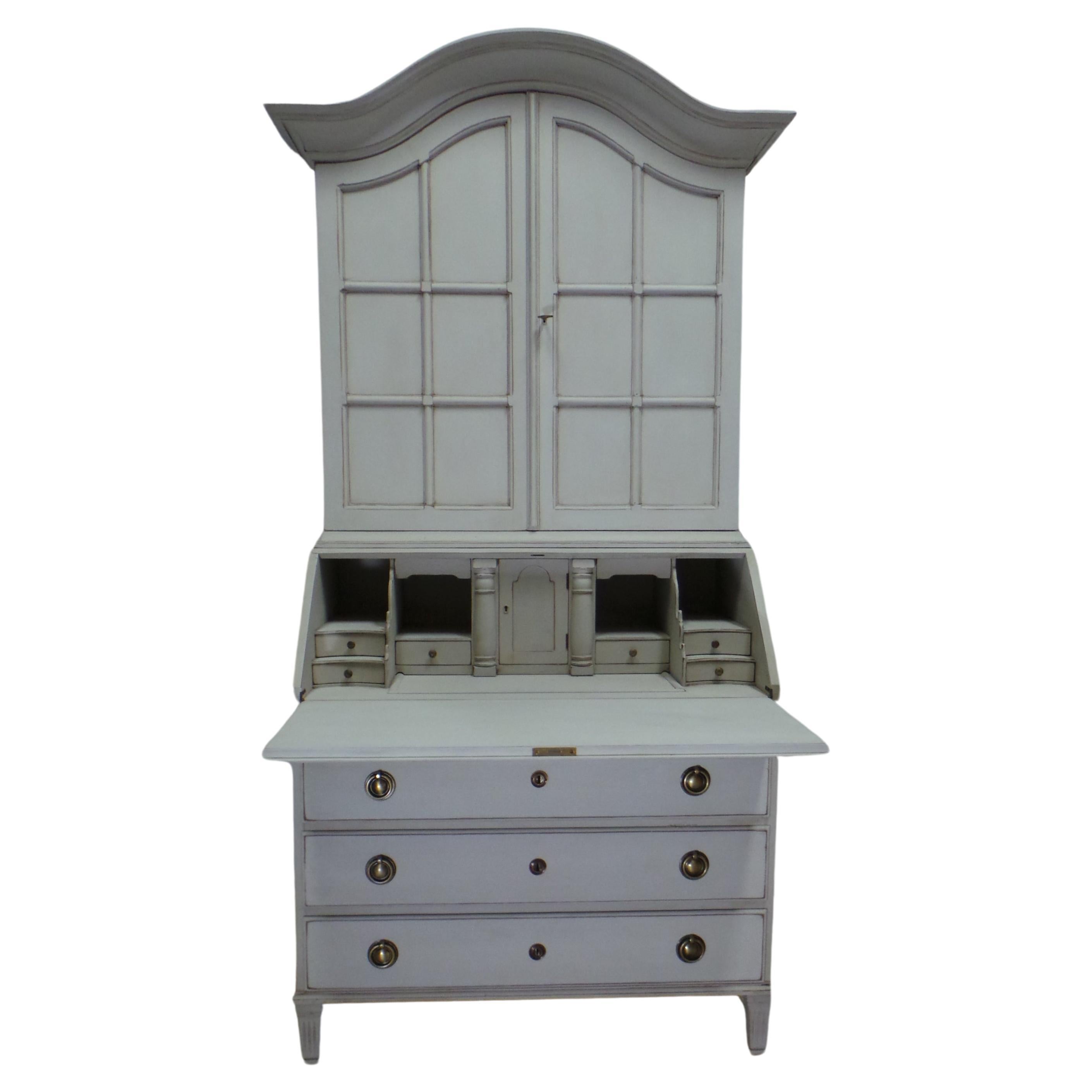 Swedish Rocco Style Secratery Hutch  For Sale