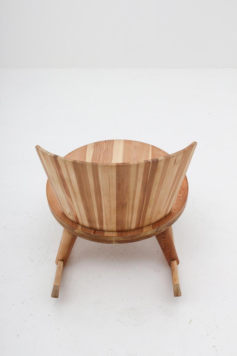 Swedish Rocking Chair in Pine, 1940s For Sale 5