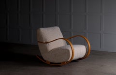 Swedish Rocking Chair in Sheepskin, 1940s
