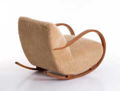Swedish Rocking Chair in Sheepskin, 1940s