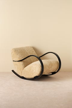 Swedish Rocking Chair in Sheepskin, 1950s