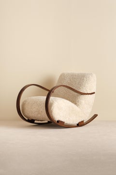 Swedish Rocking Chair in Sheepskin, 1950s