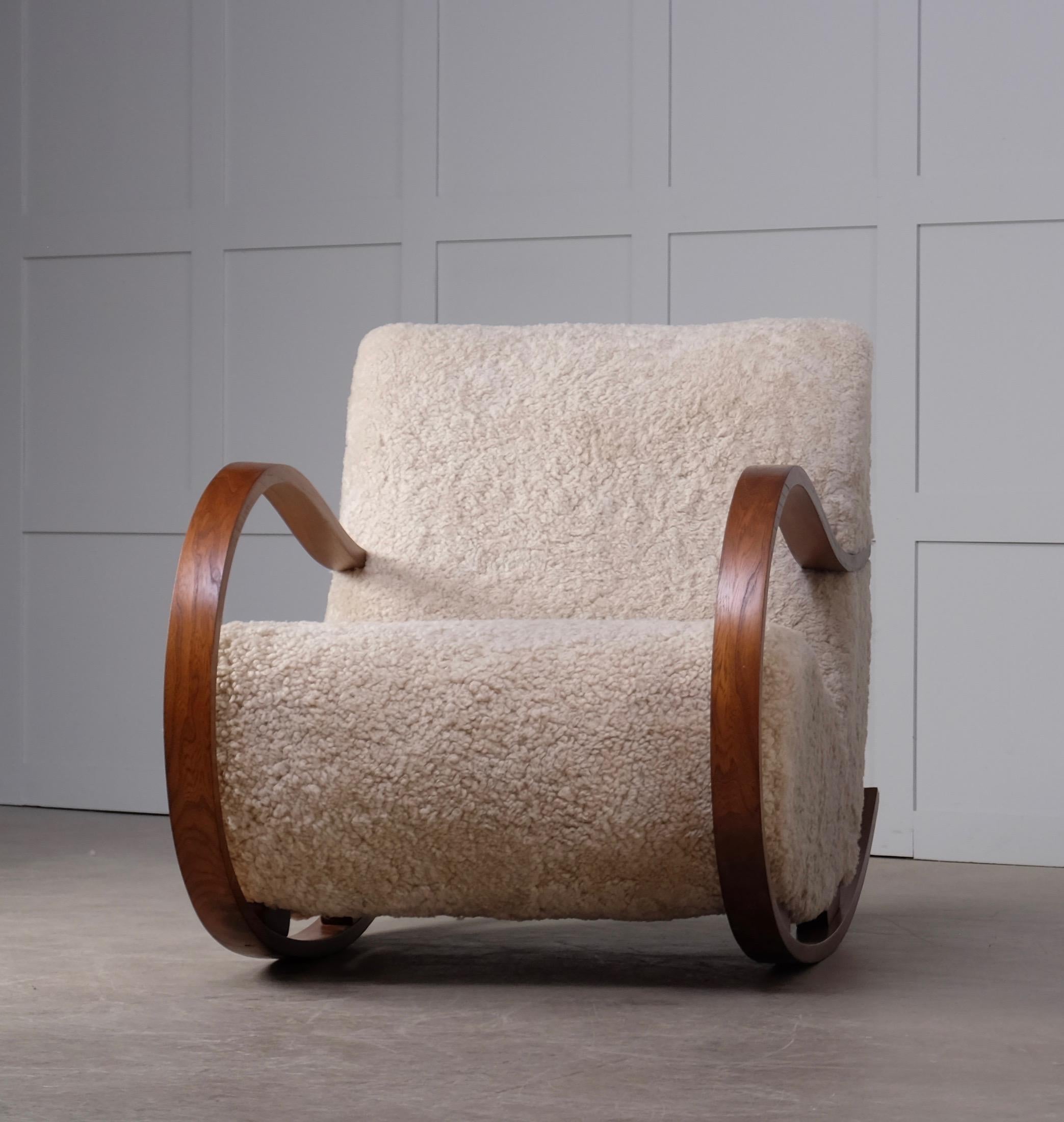 sheepskin rocking chair