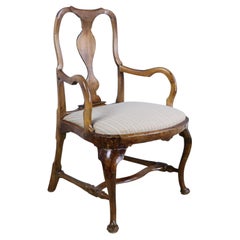 Swedish Rococo Armchair with Original Patina, Newly Upholstered