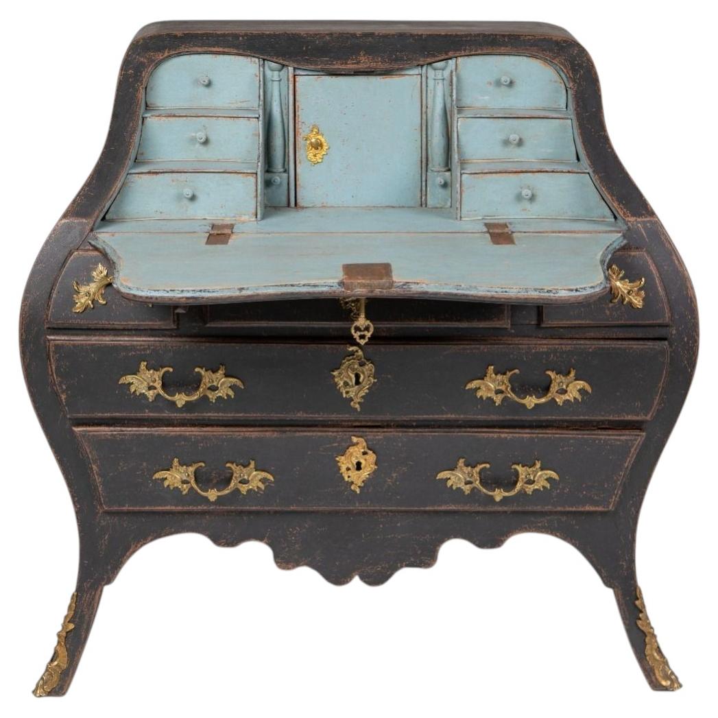 Ufficio di presidenza svedese rococò dipinto di nero, CIRCA 1770