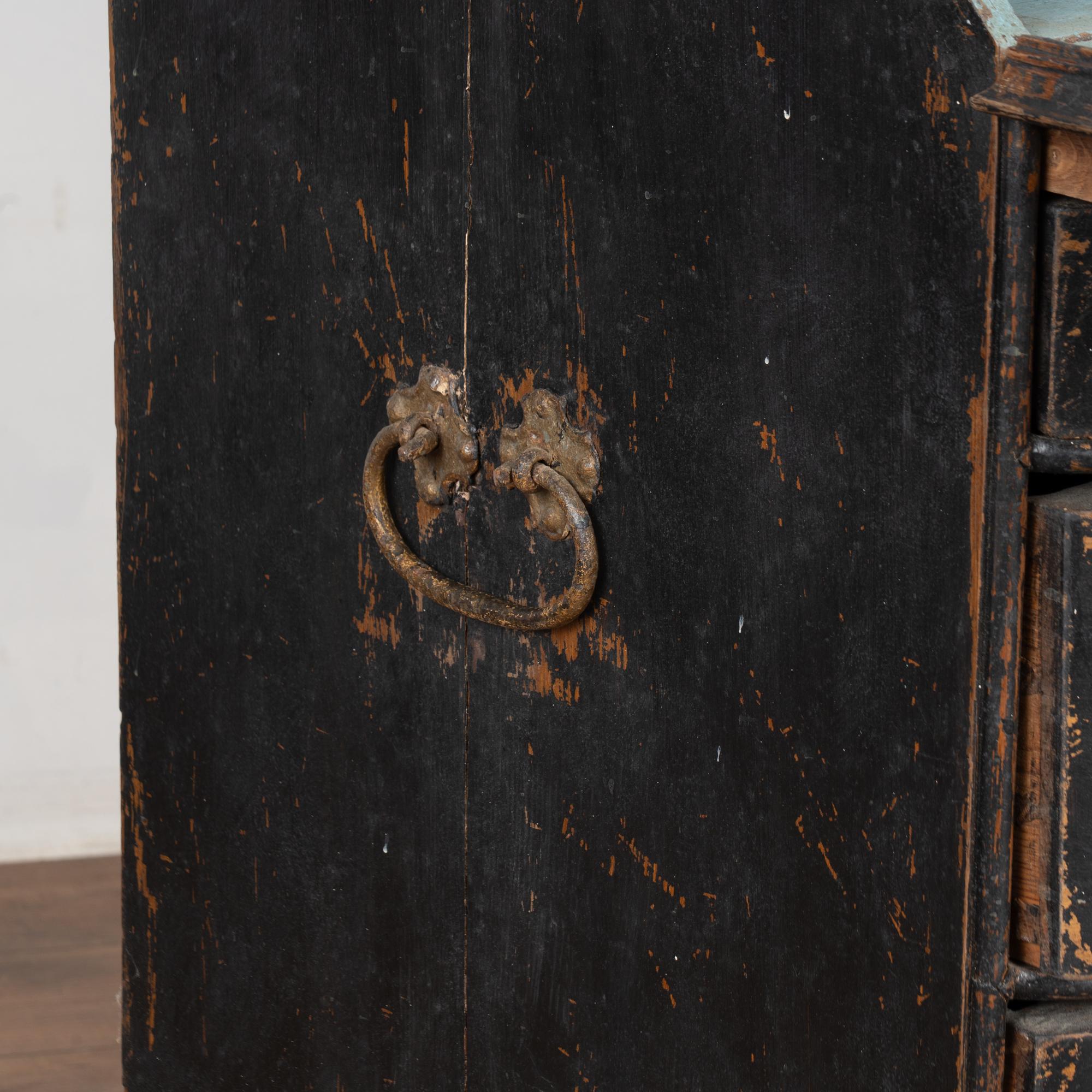 Segreteria svedese rococò dipinta di nero datata 1778 3