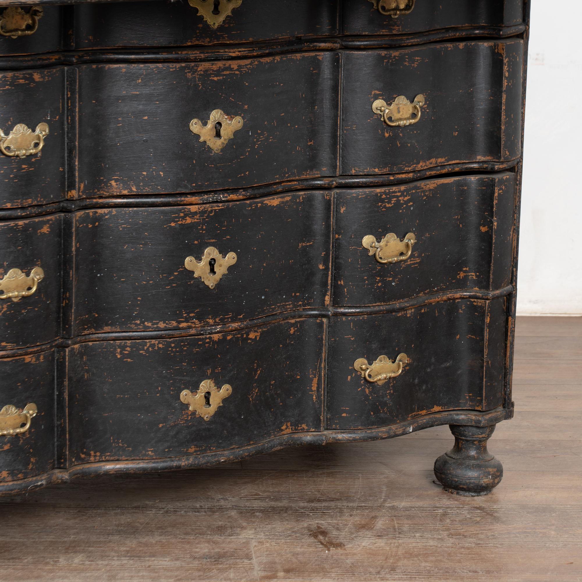 Segreteria svedese rococò dipinta di nero datata 1778 5